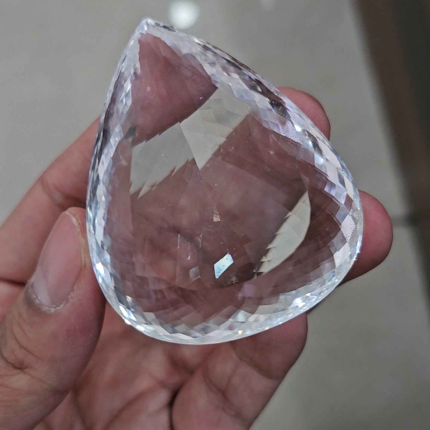 448Cts | Natural Jambo Clear Quartz Faceted | Pear | 64x51mm