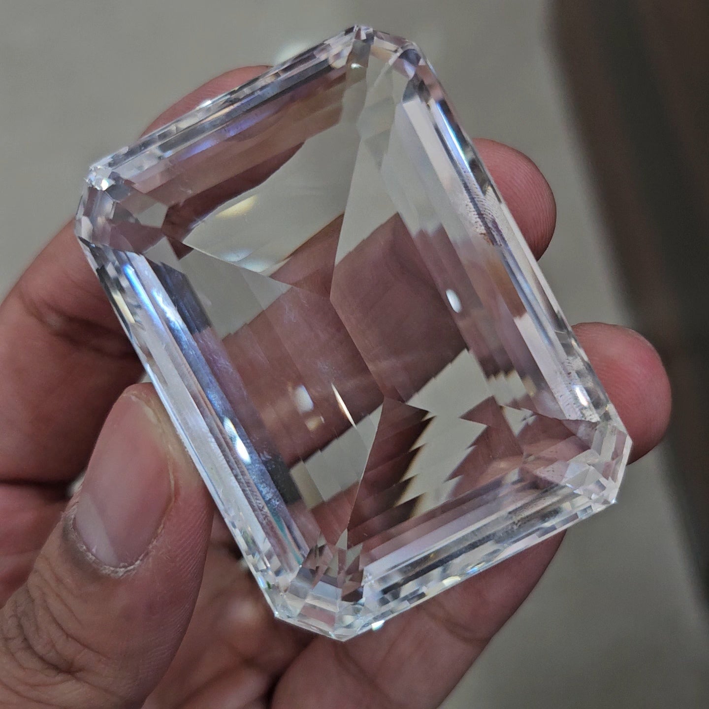 520Cts | Natural Jambo Clear Quartz Faceted | Rectangle | 58x42mm