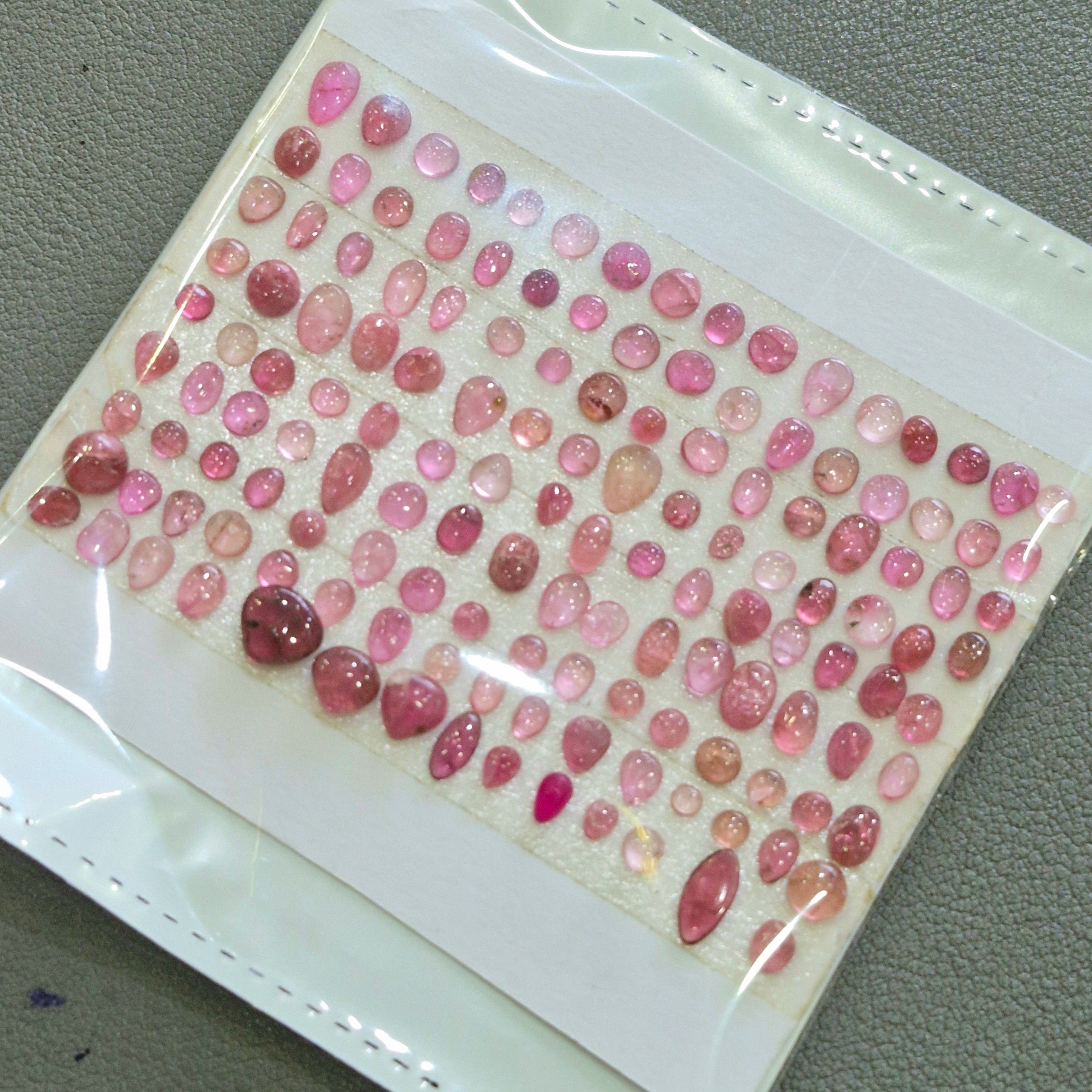 1 Card Of Natural Pink Tourmaline Cabochon | Size 3-6mm