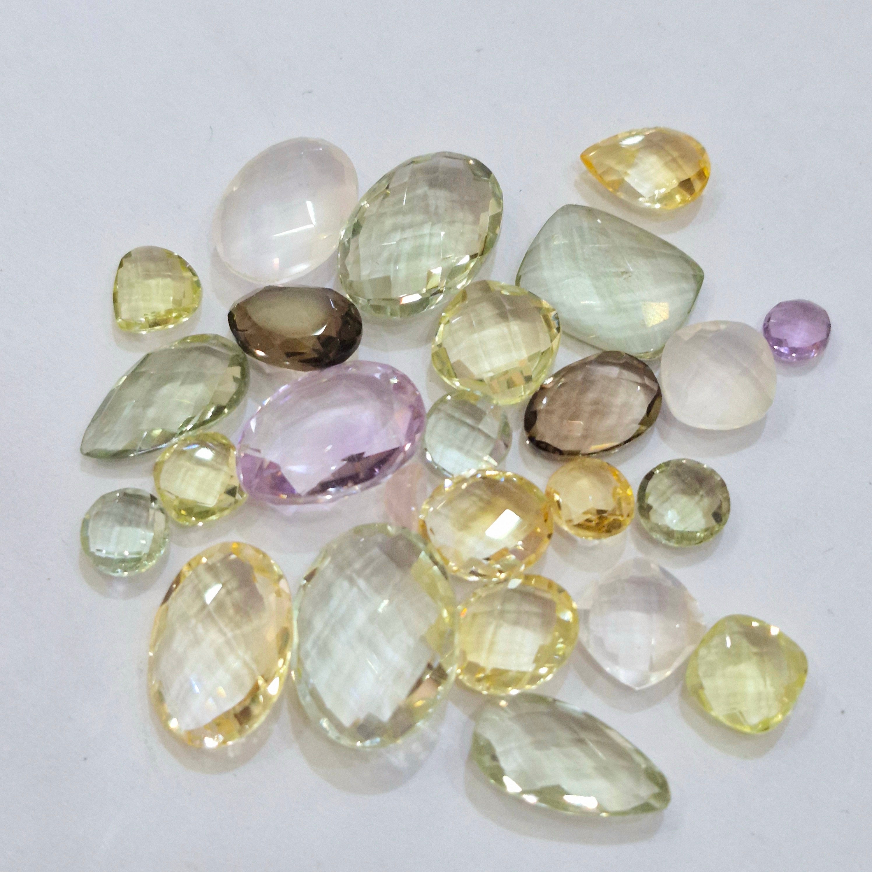 Natural Mix Quartz Rose cut Gemstone | Size 6-20mm