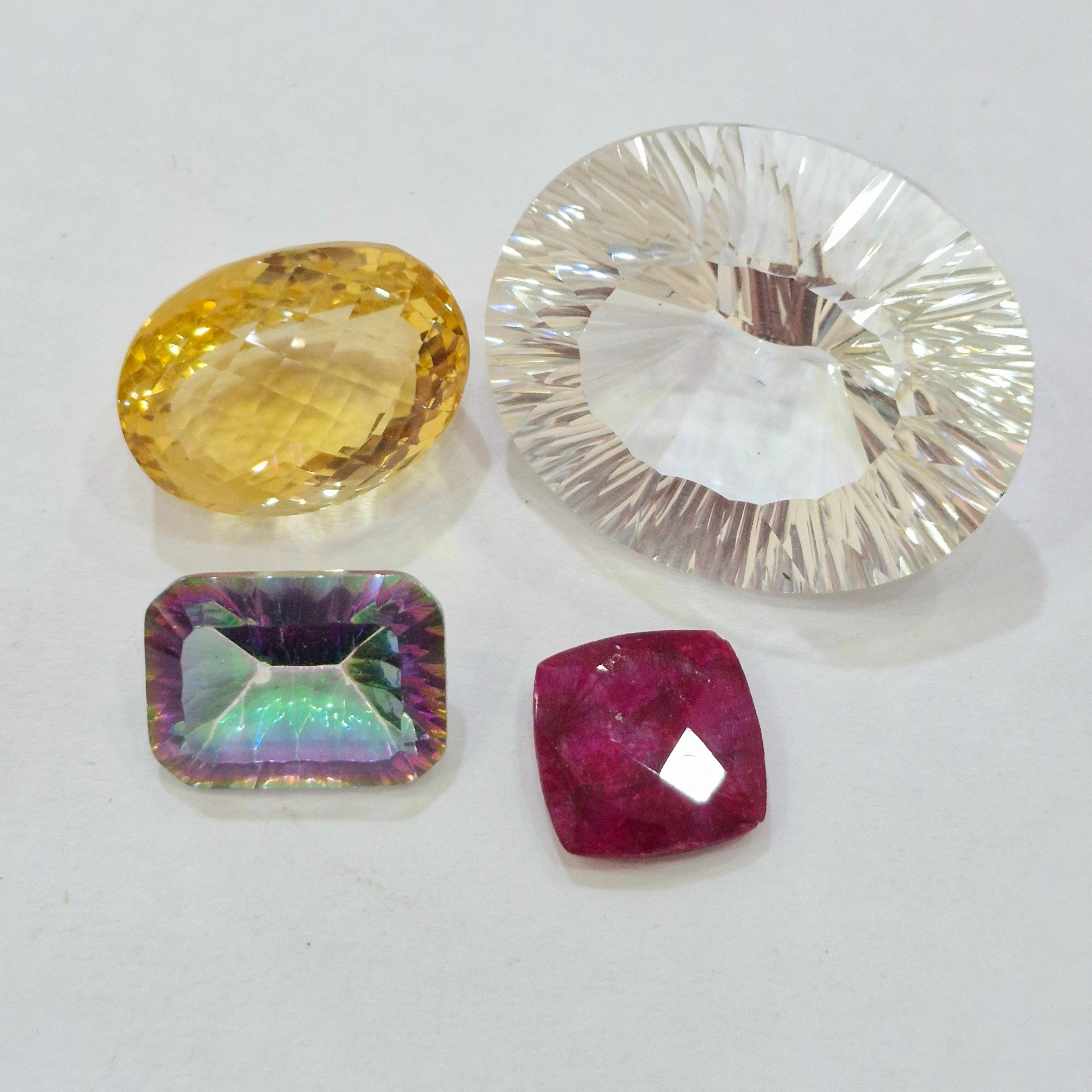 Natural Mix Quartz Faceted Gemstone | Size 15-37mm