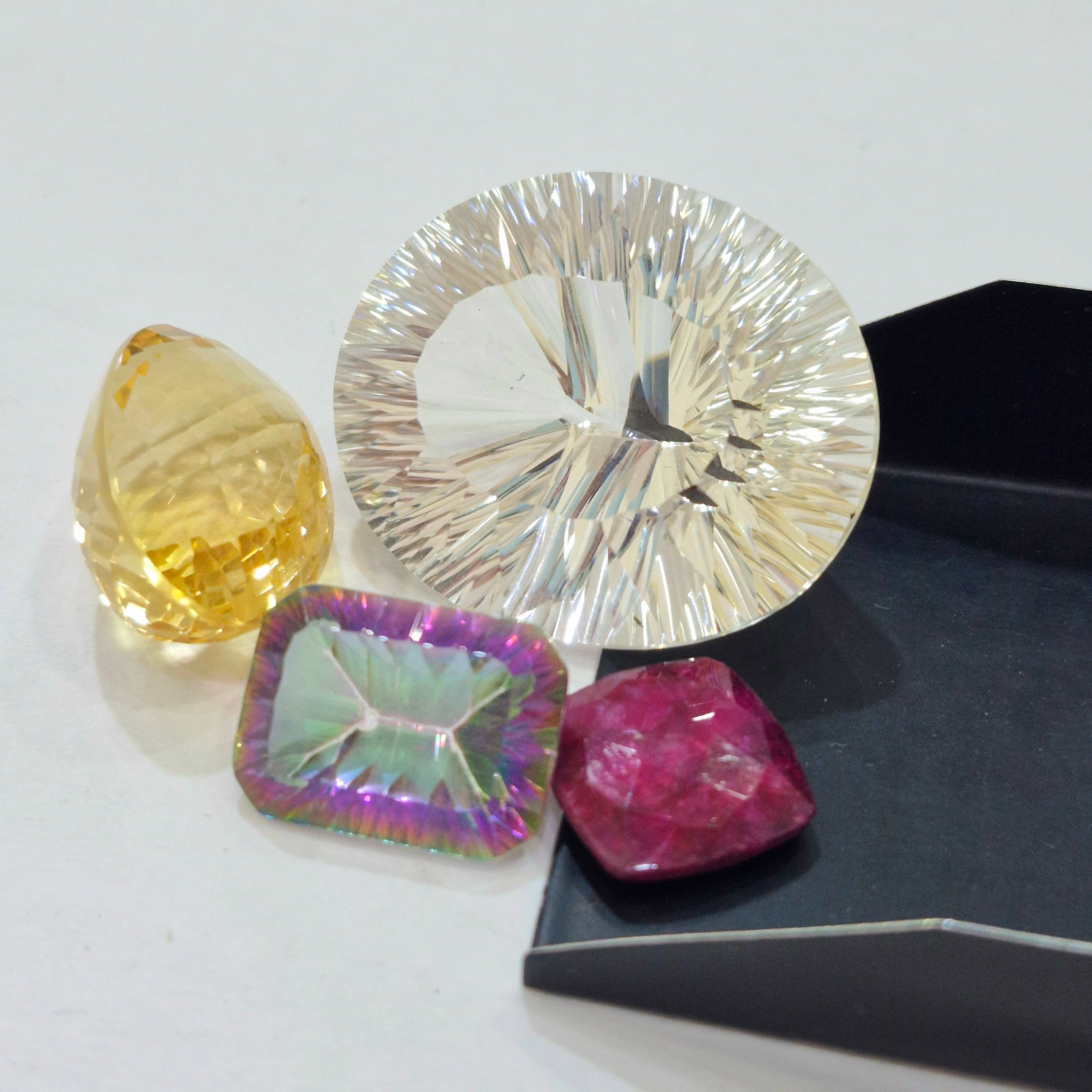 Natural Mix Quartz Faceted Gemstone | Size 15-37mm