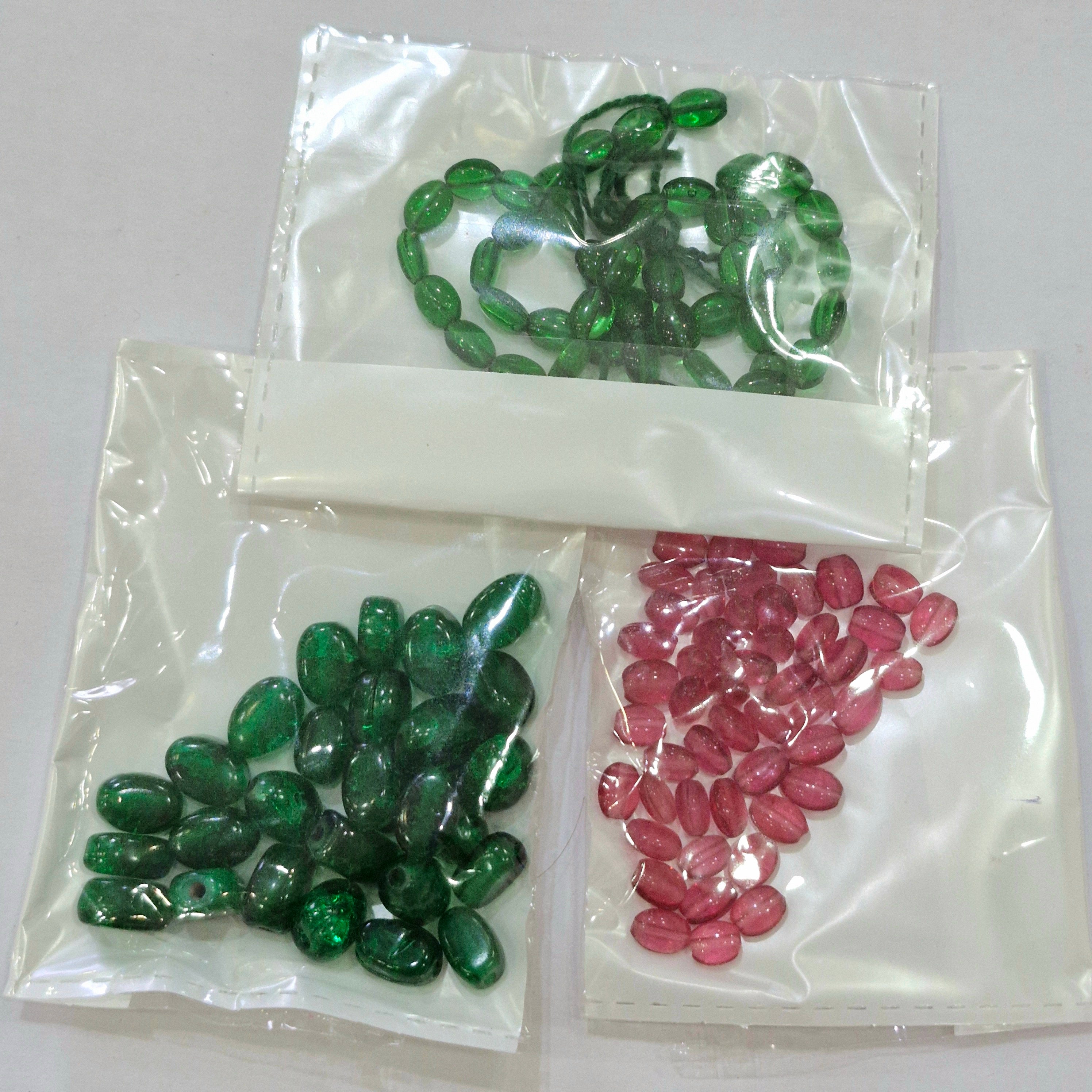 Synthetic Lab Grown Beads Green And Pink Color Stone 12Inch