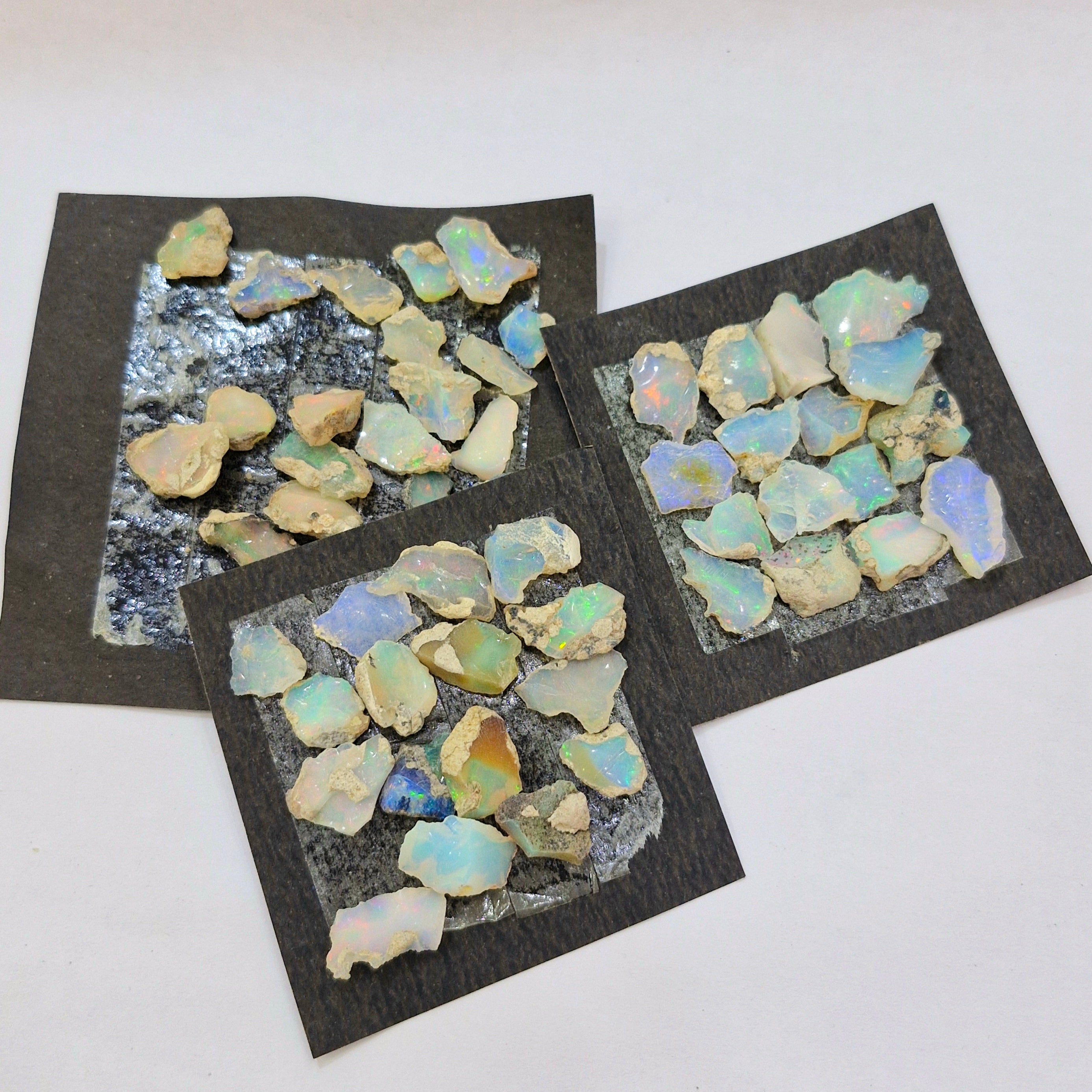 3 card Natural Ethiopian Opal Slice Rough | 10-16mm