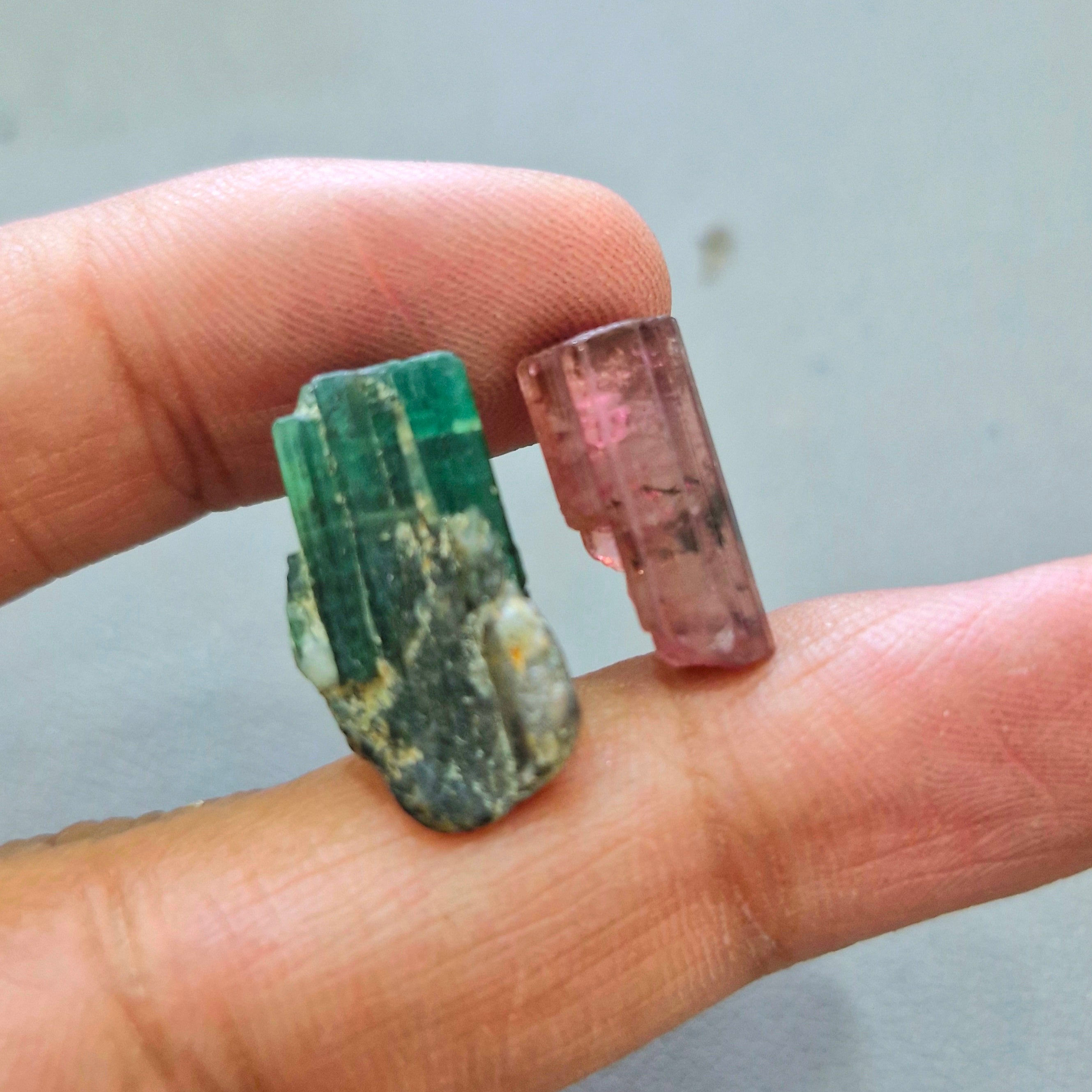 2 pcs Natural Tourmaline Rough | 17-21mm