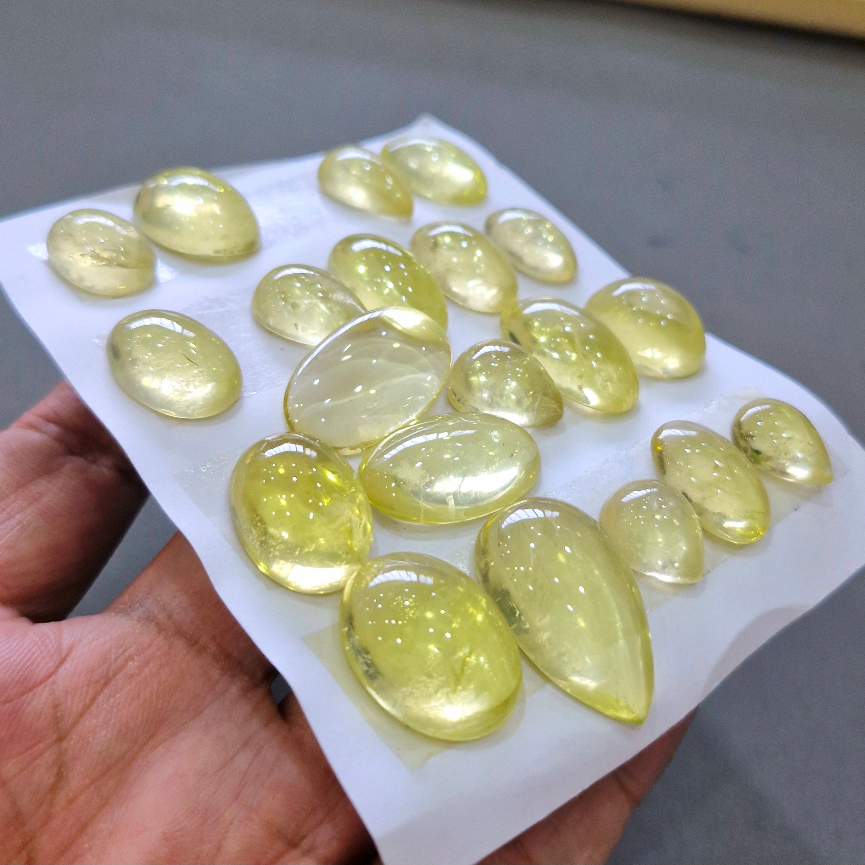 1 Card Of Natural Lemon Quartz Cabochon Gemstone | Size: 13-27mm