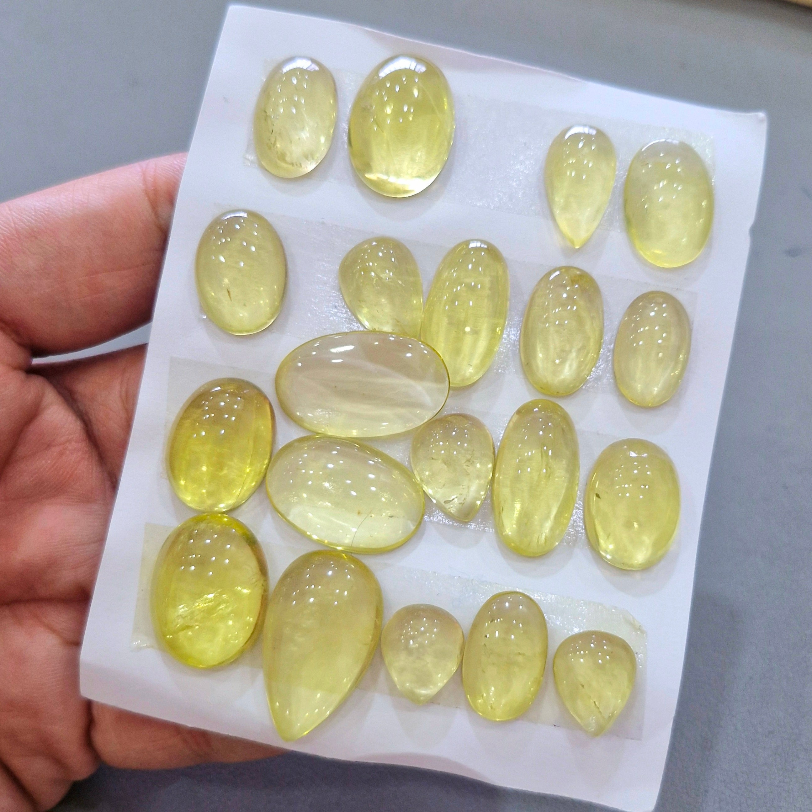 1 Card Of Natural Lemon Quartz Cabochon Gemstone | Size: 13-27mm