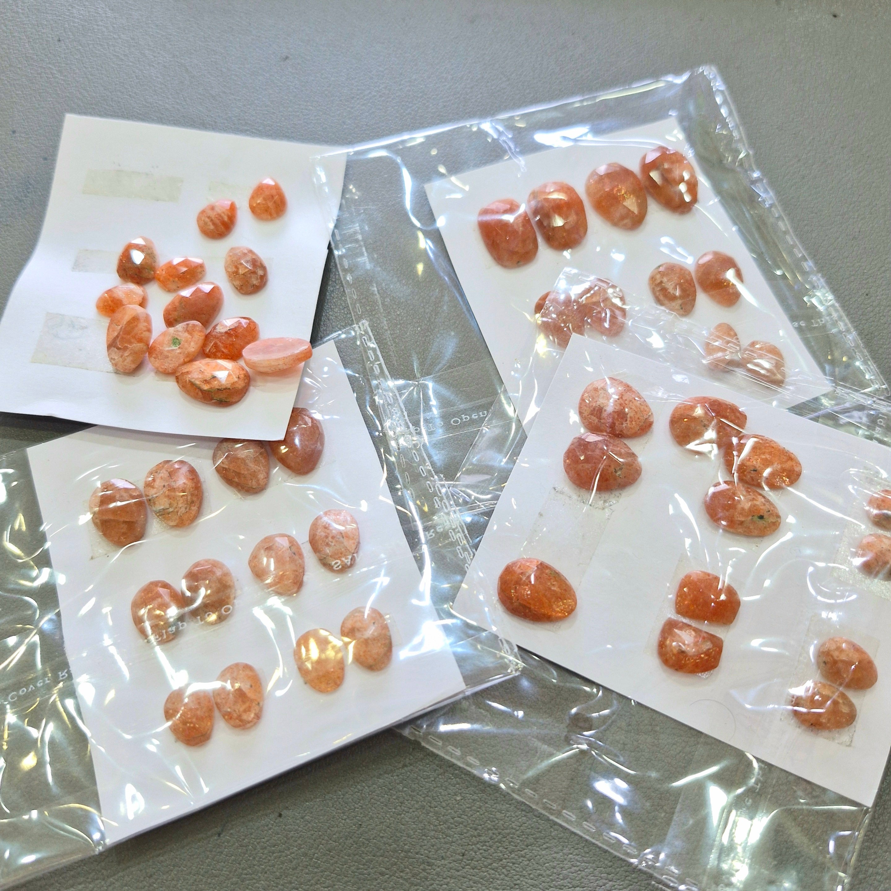 4 Card (Pair) Natural Sunstone Rose cut Gemstone | 10-14mm