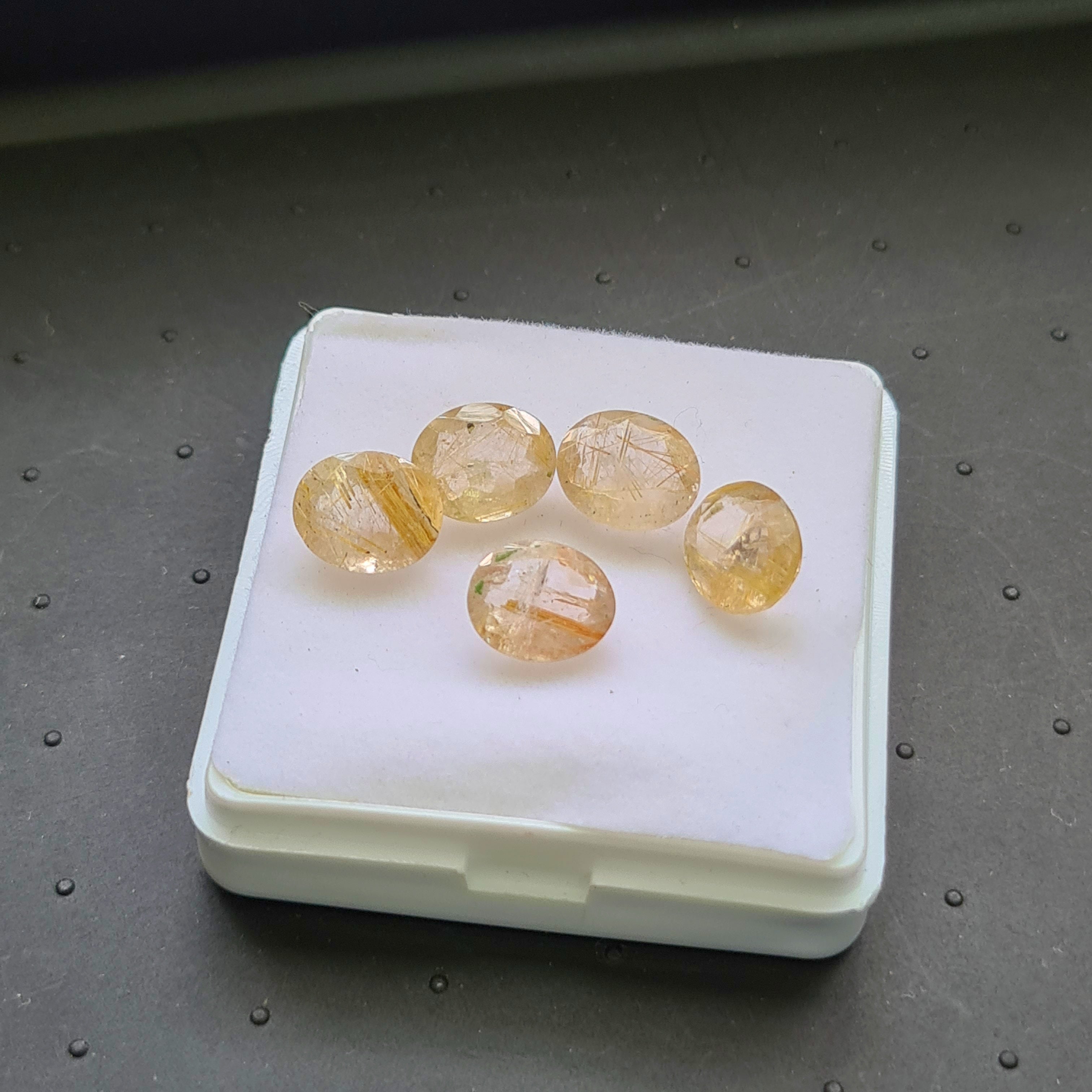 Natural Golden Rutile Quartz Faceted | Size 9-11mm
