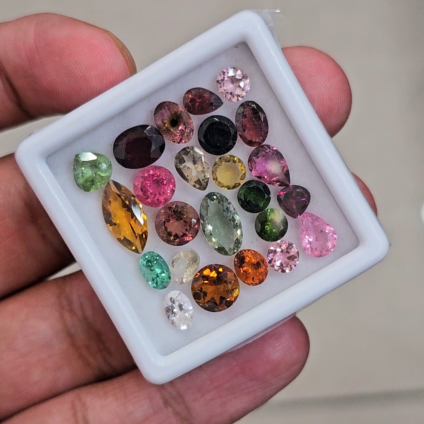 24 Pcs Natural Multi Tourmaline Faceted | Mix | Size: 4-12mm
