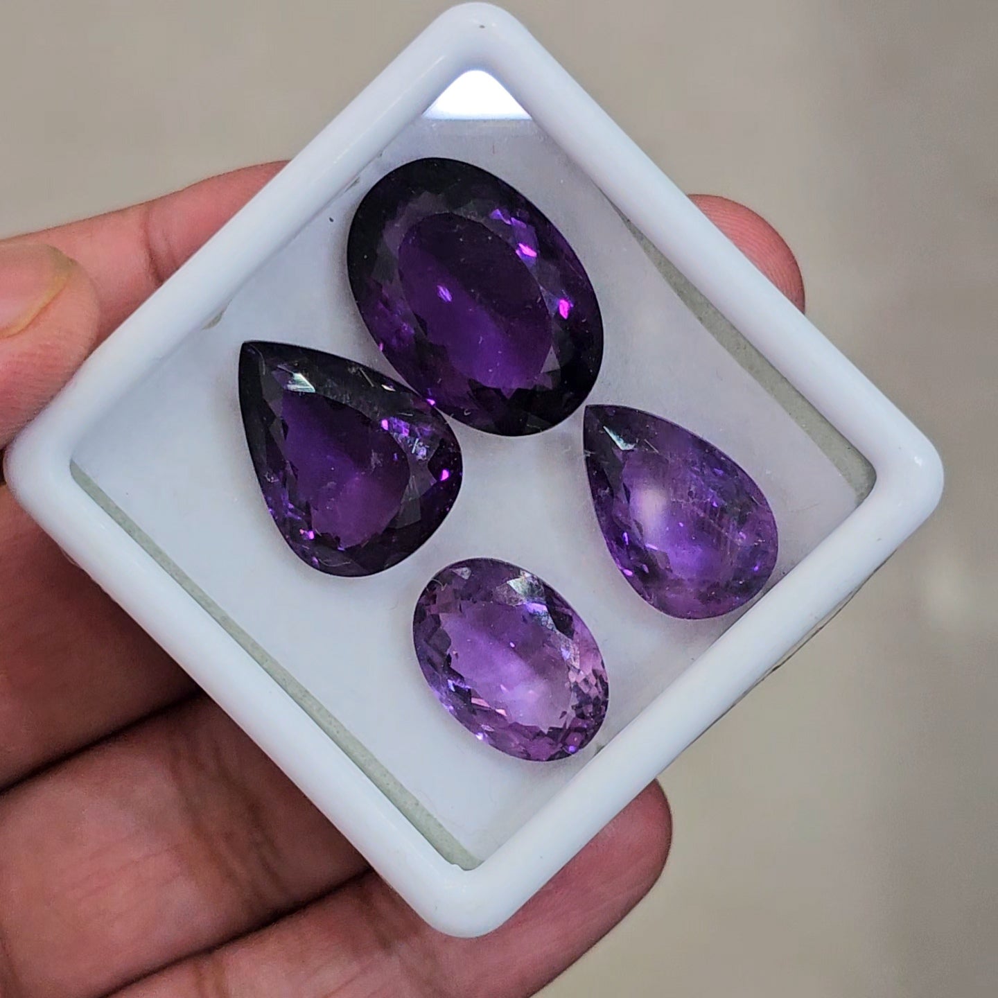 4 Pcs Of Natural Amethyst Faceted | Mix | Size:16-22mm
