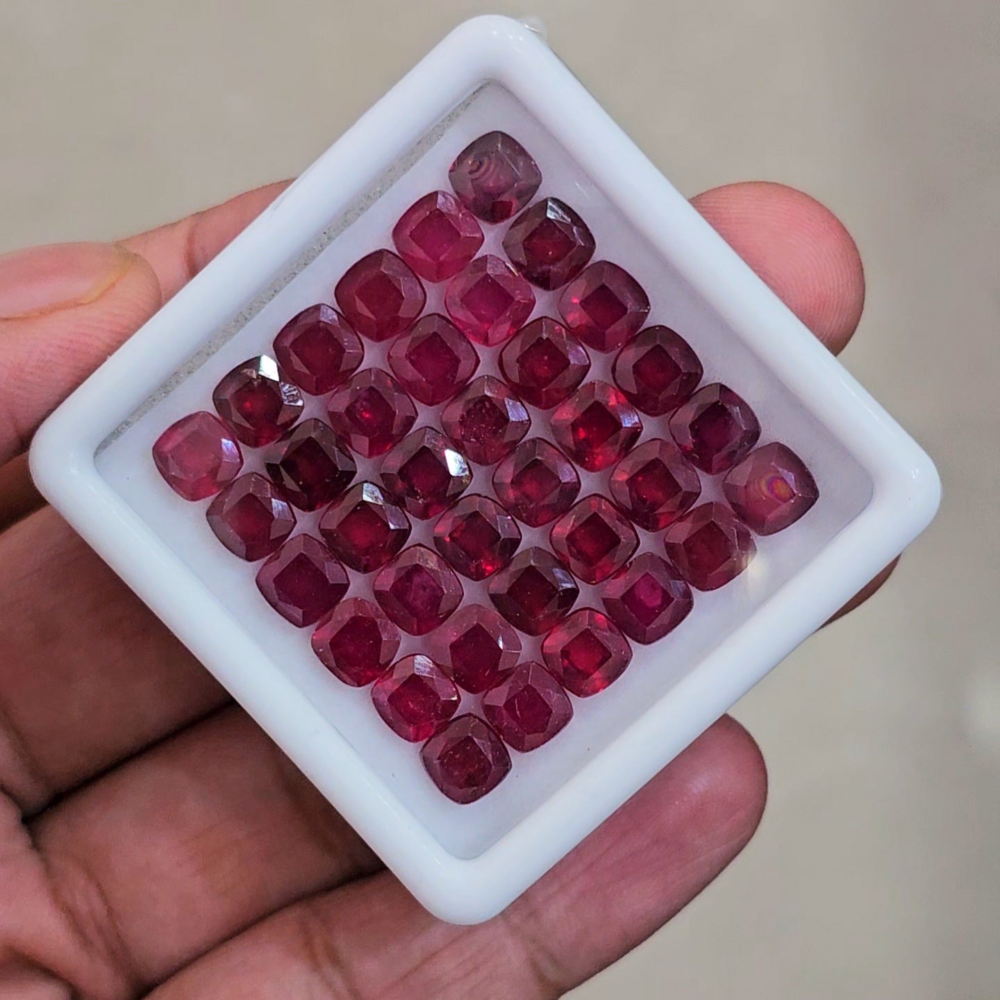 36 Pcs Of Natural Ruby Faceted | Cushion | Size: 6mm