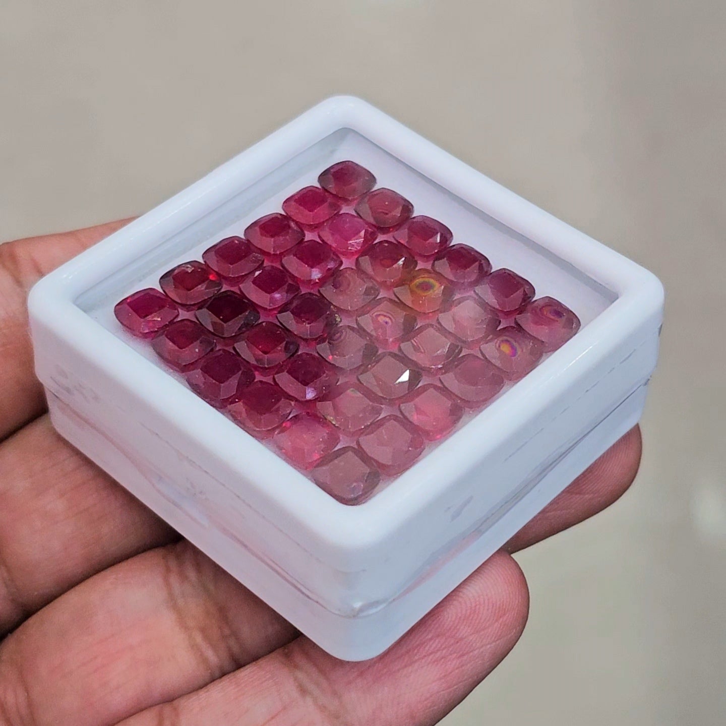 36 Pcs Of Natural Ruby Faceted | Cushion | Size: 6mm