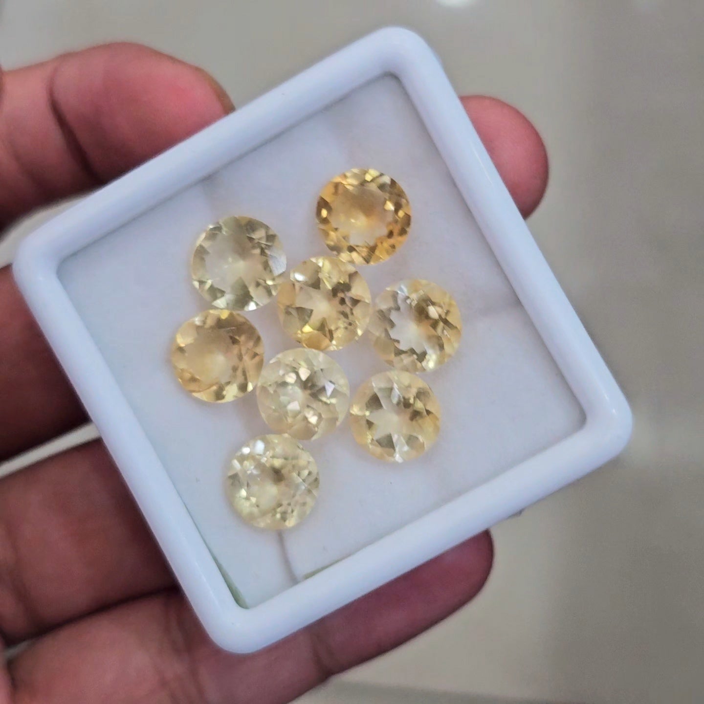 8 Pcs Of Natural Unheat Citrine Faceted | Round | Size:10mm