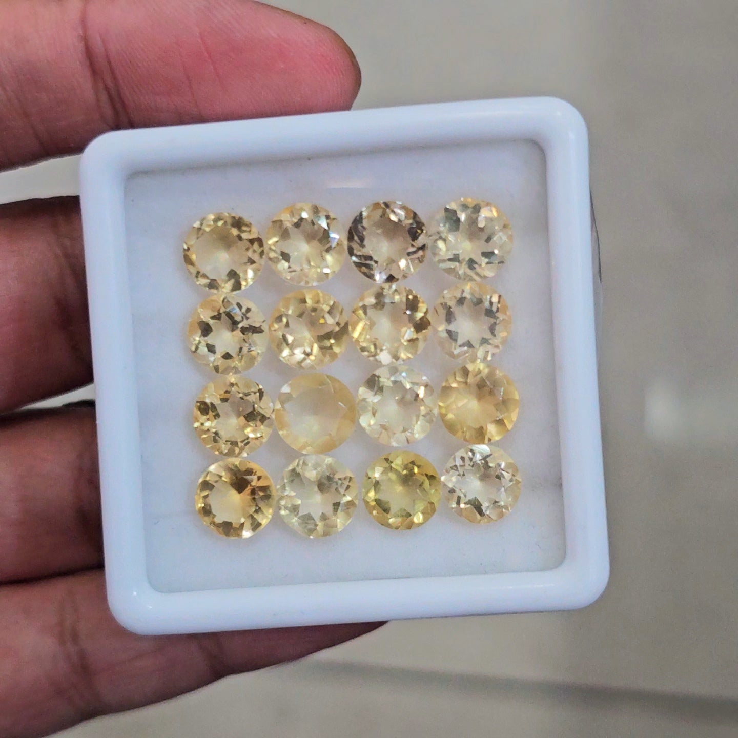 16 Pcs Of Natural Unheat Citrine Faceted | Round | Size:8mm
