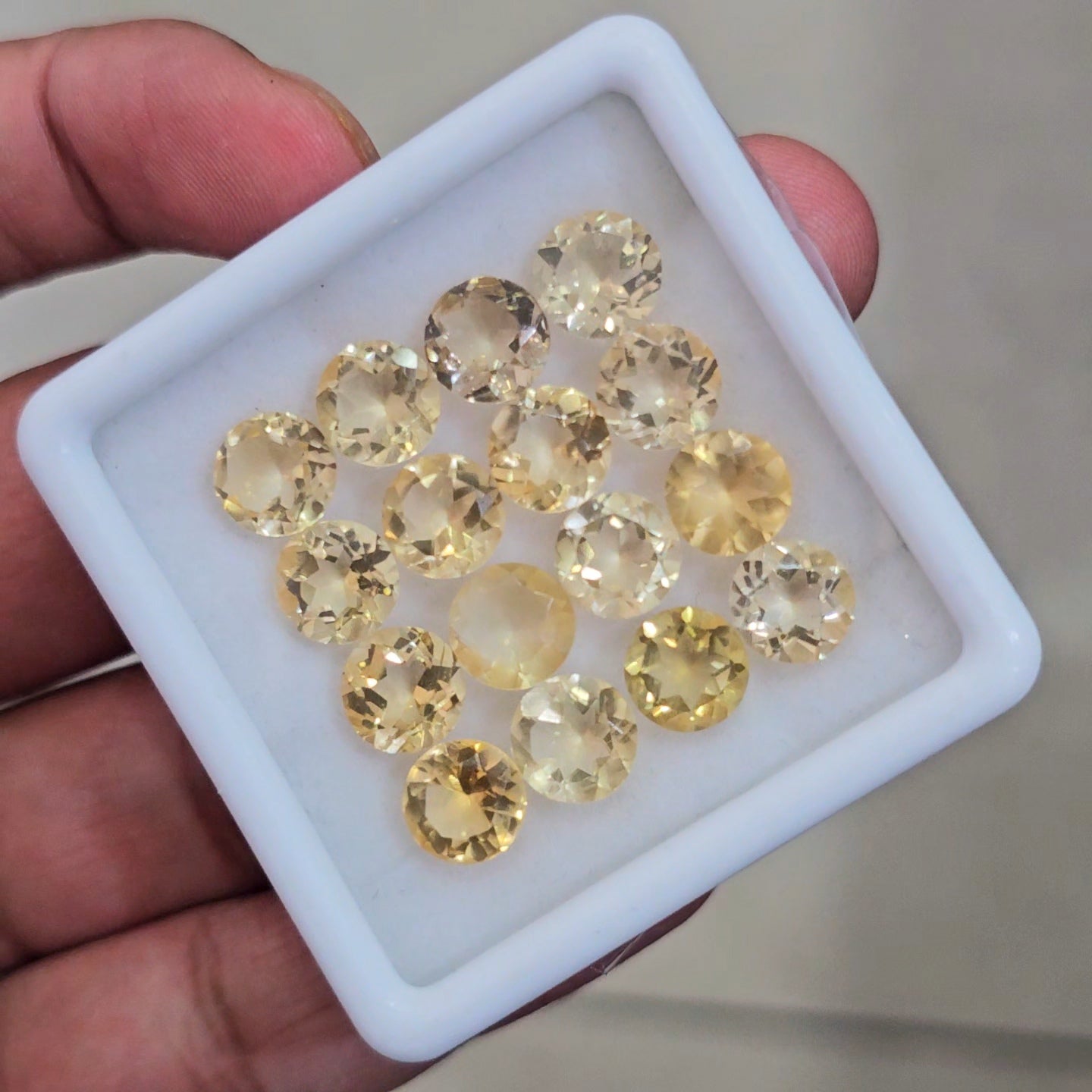 16 Pcs Of Natural Unheat Citrine Faceted | Round | Size:8mm