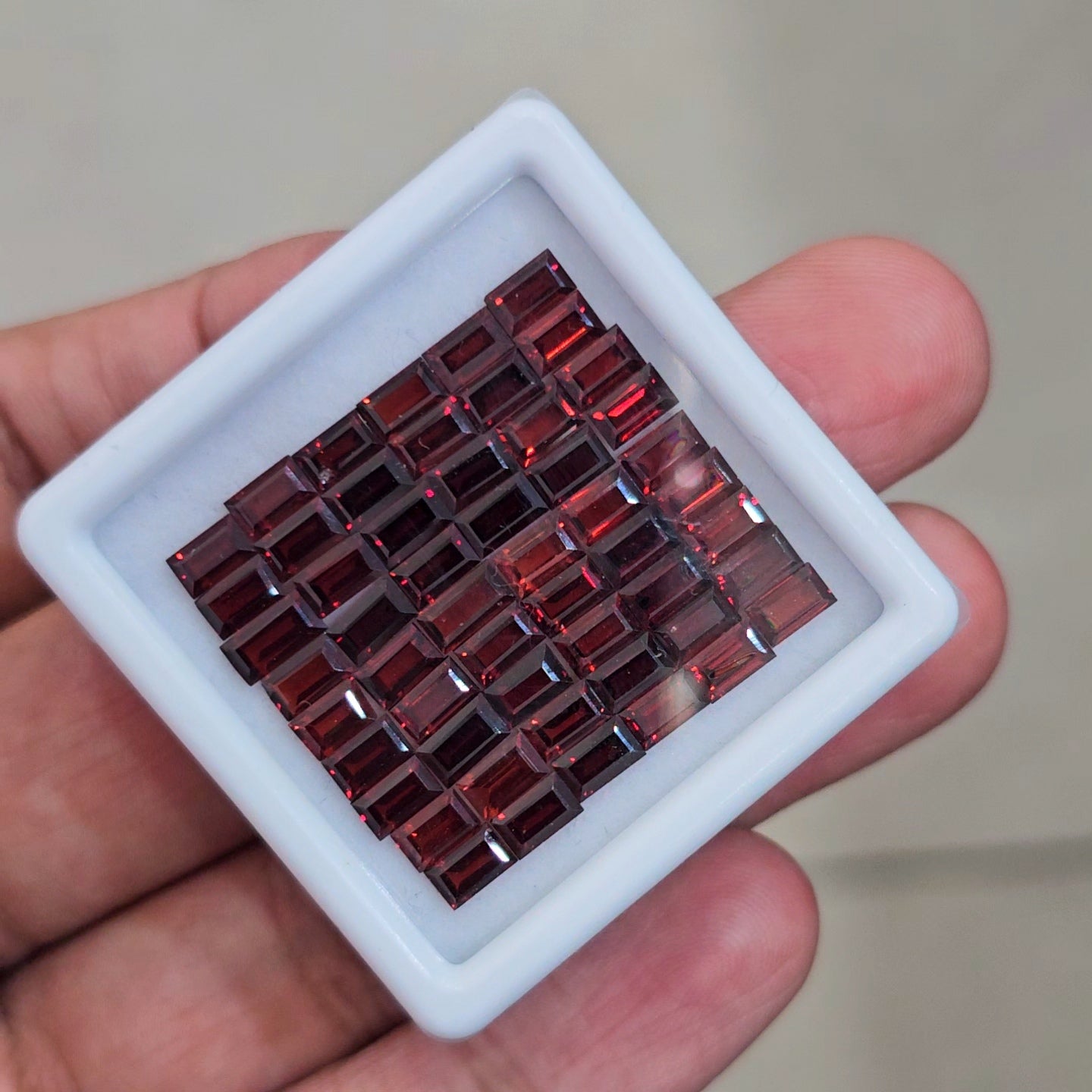 54 Pcs Of Natural Mozambique Garnet Faceted | Baguette | Size:5x3mm