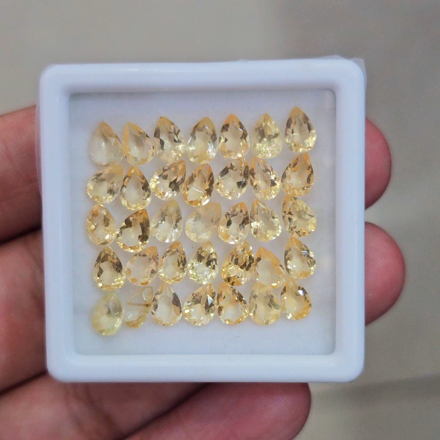 35 Pcs Of Natural Unheat Citrine Faceted | Pear | Size:6x4mm