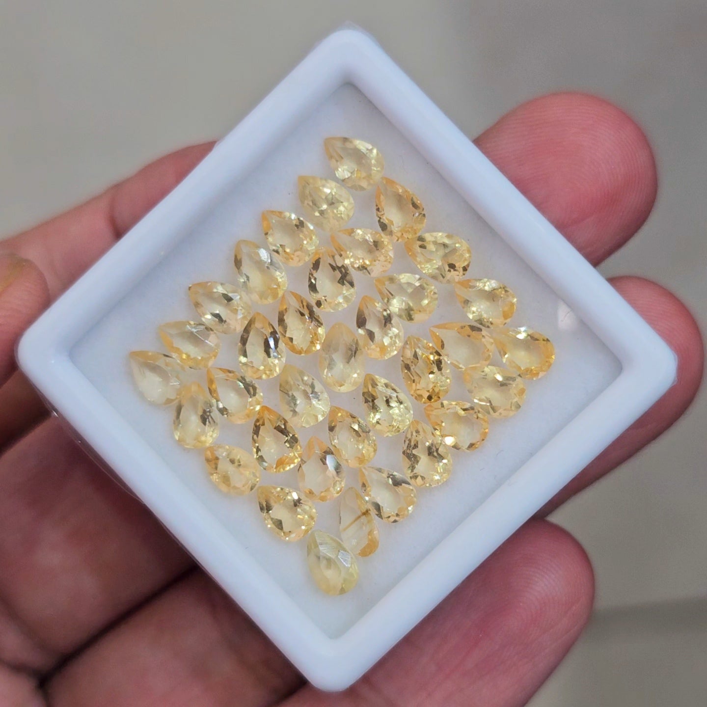 35 Pcs Of Natural Unheat Citrine Faceted | Pear | Size:6x4mm