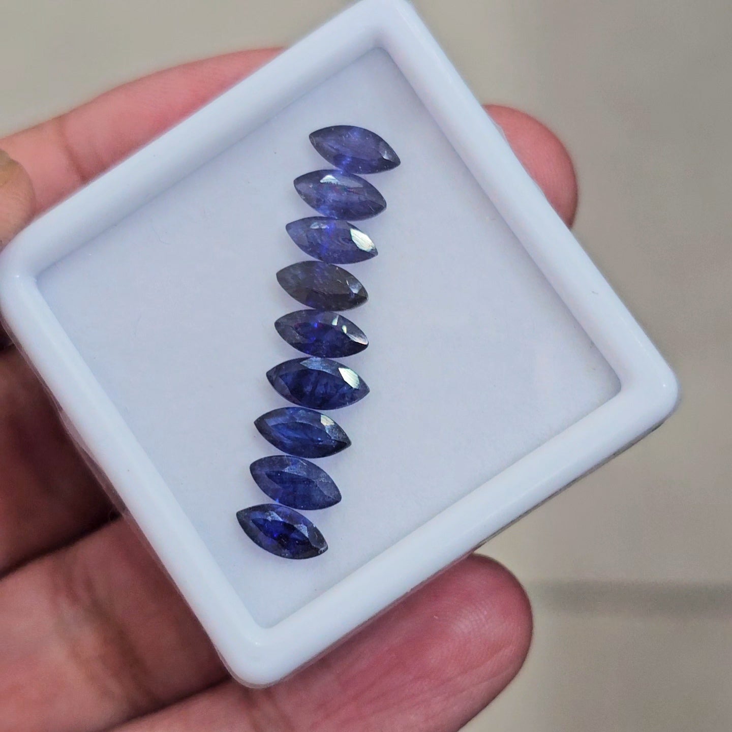 9 Pcs of Natural Blue Sapphire Faceted | Marquise | Size: 8x4mm