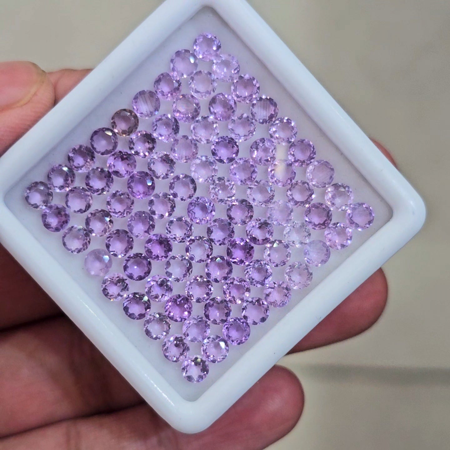 81 Pcs Of Natural Amethyst Faceted | Round | Size: 4mm