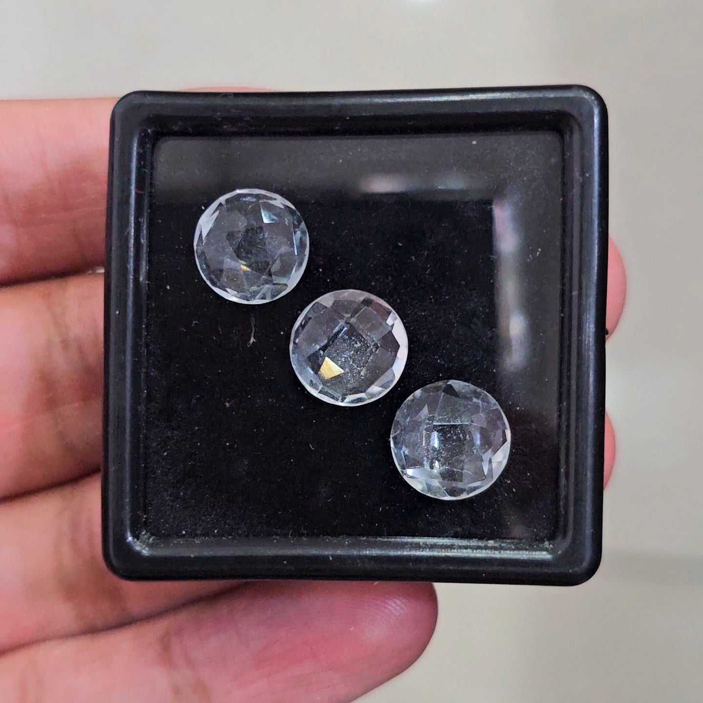 3 Pcs Of Natural Clear Quartz Faceted |Round | Size: 10mm