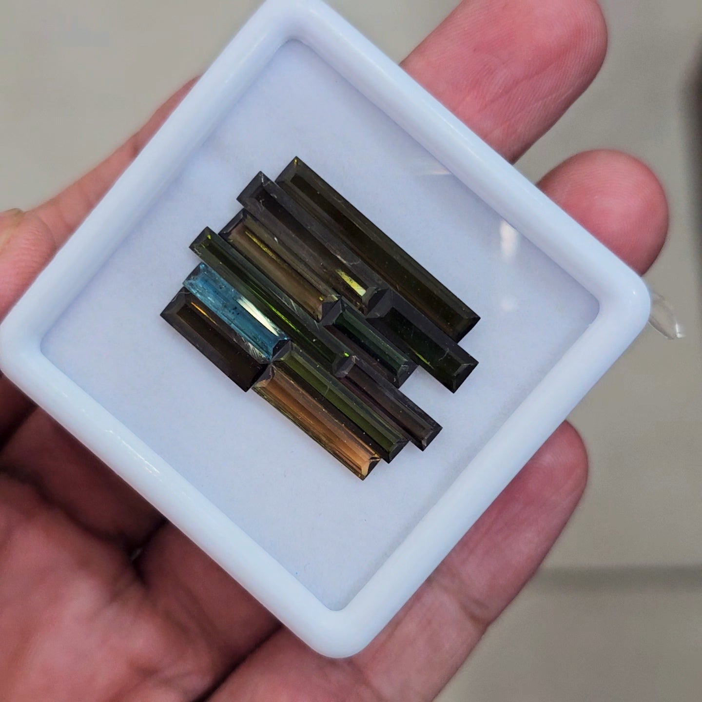 11 Pcs Natural Tourmaline Faceted | Rectangle | Size: 3-25mm