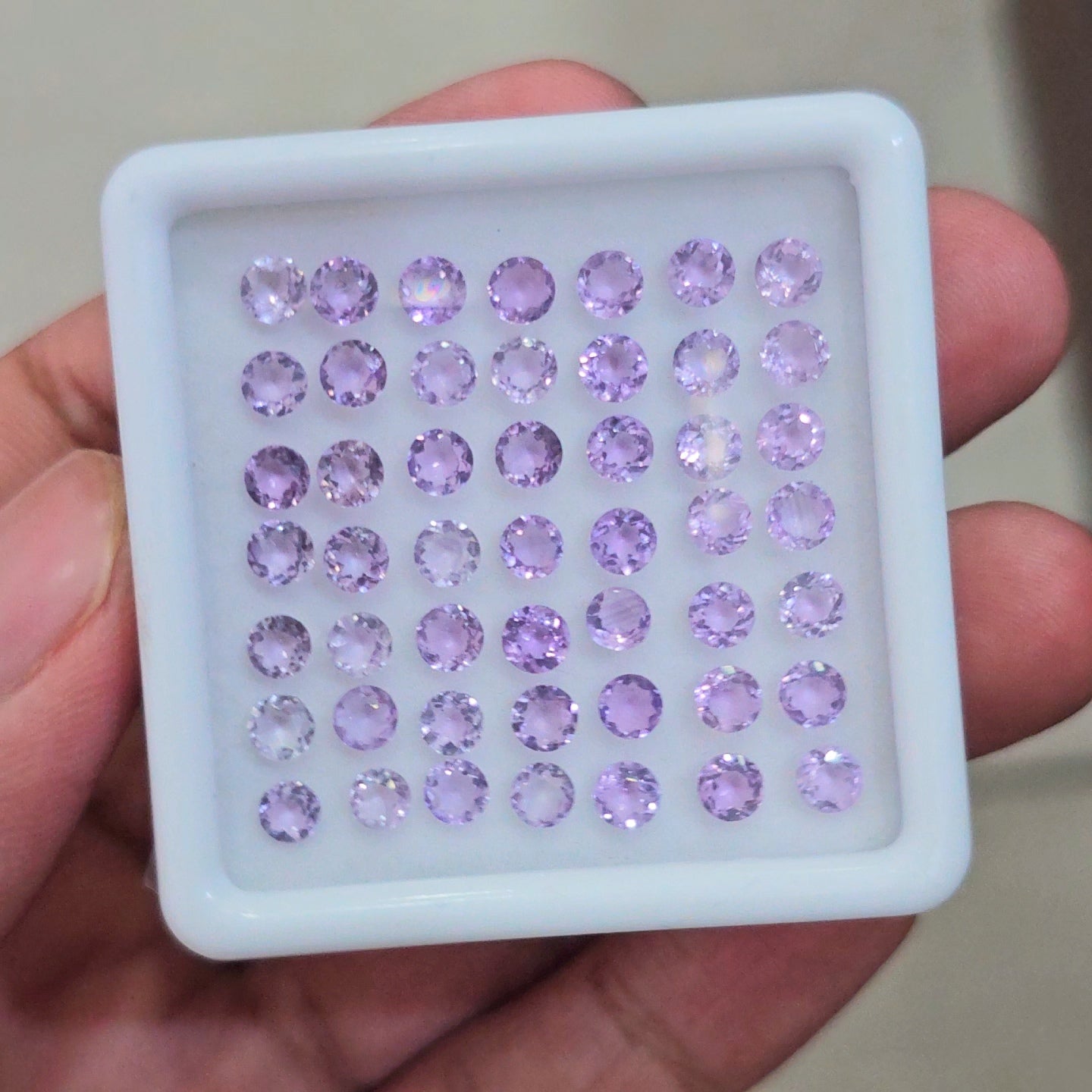 49 Pcs Of Natural Amethyst Faceted | Round | Size: 4mm