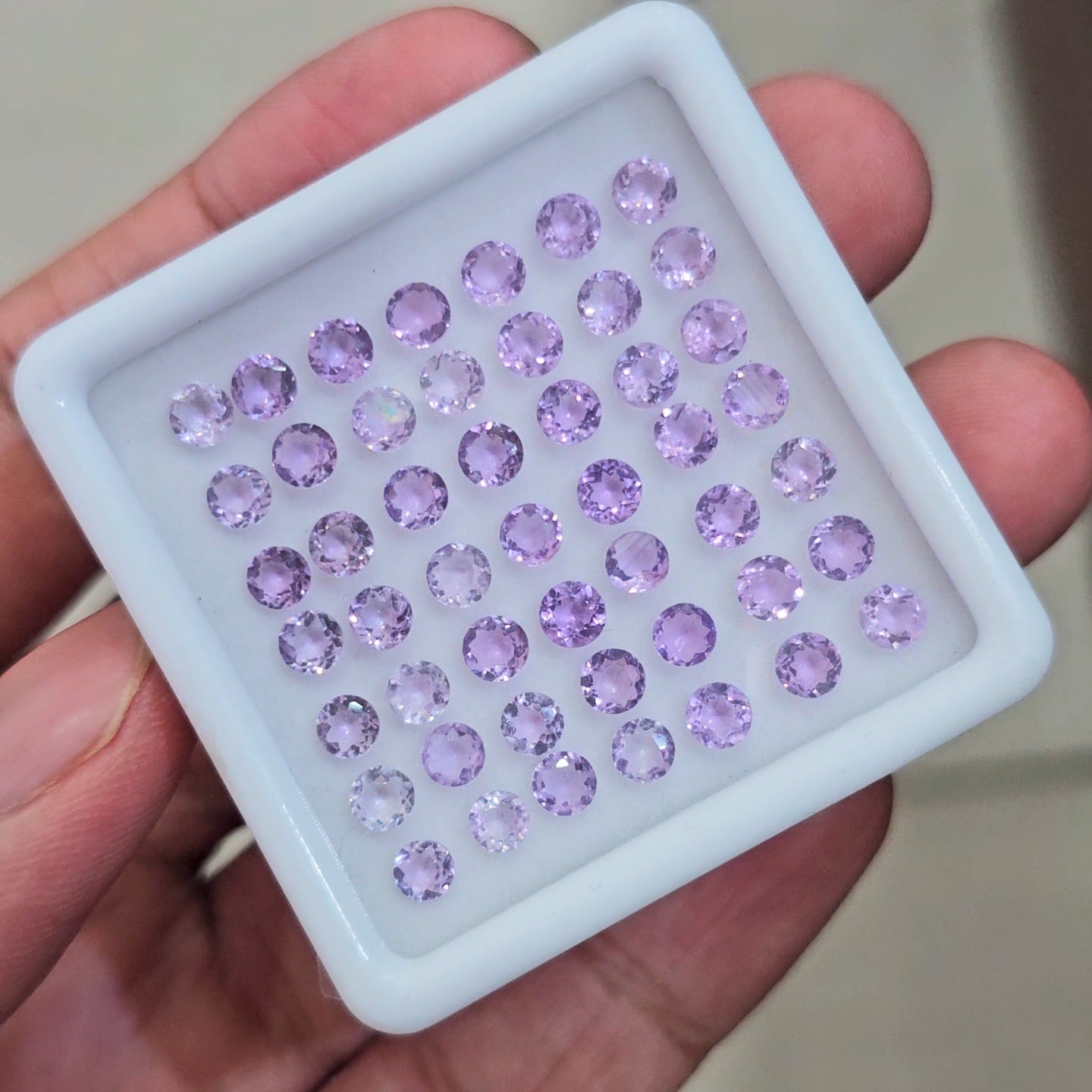49 Pcs Of Natural Amethyst Faceted | Round | Size: 4mm