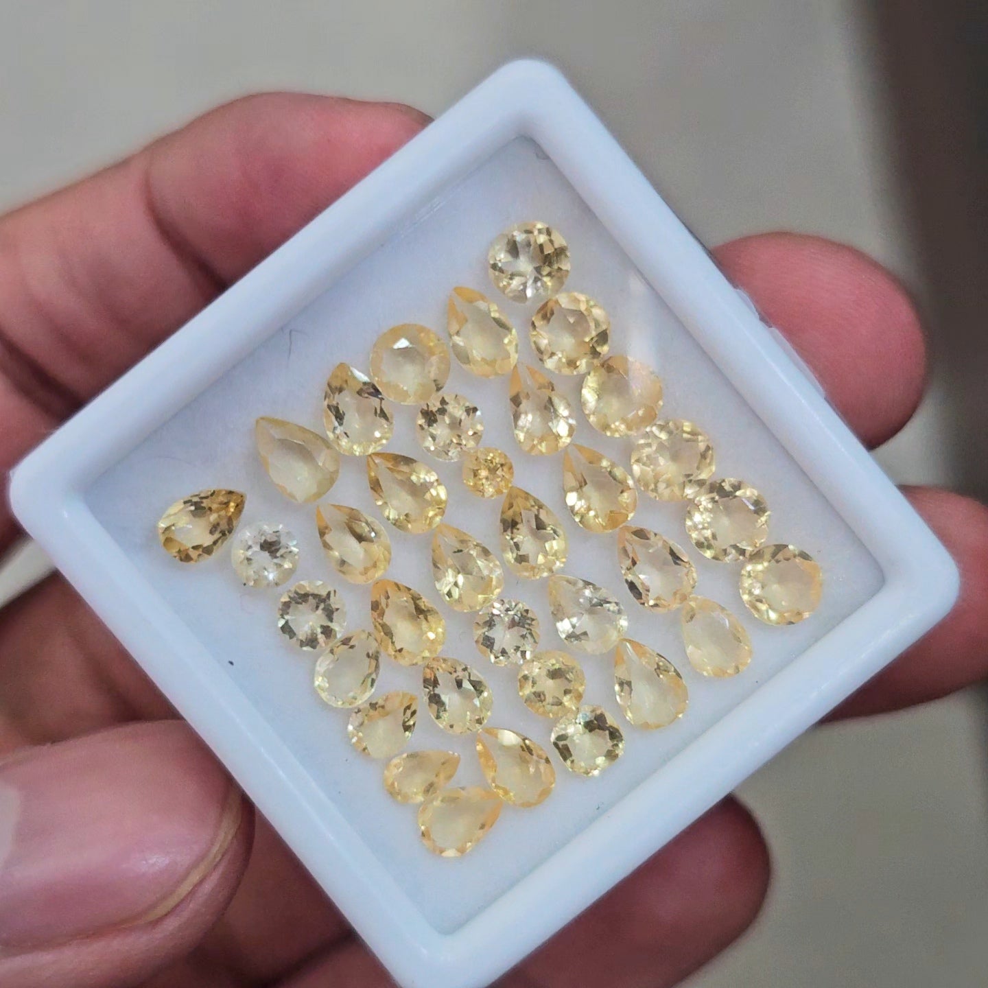 35 Pcs Of Natural Citrine Faceted | Pear & Round | Size: 3-6mm