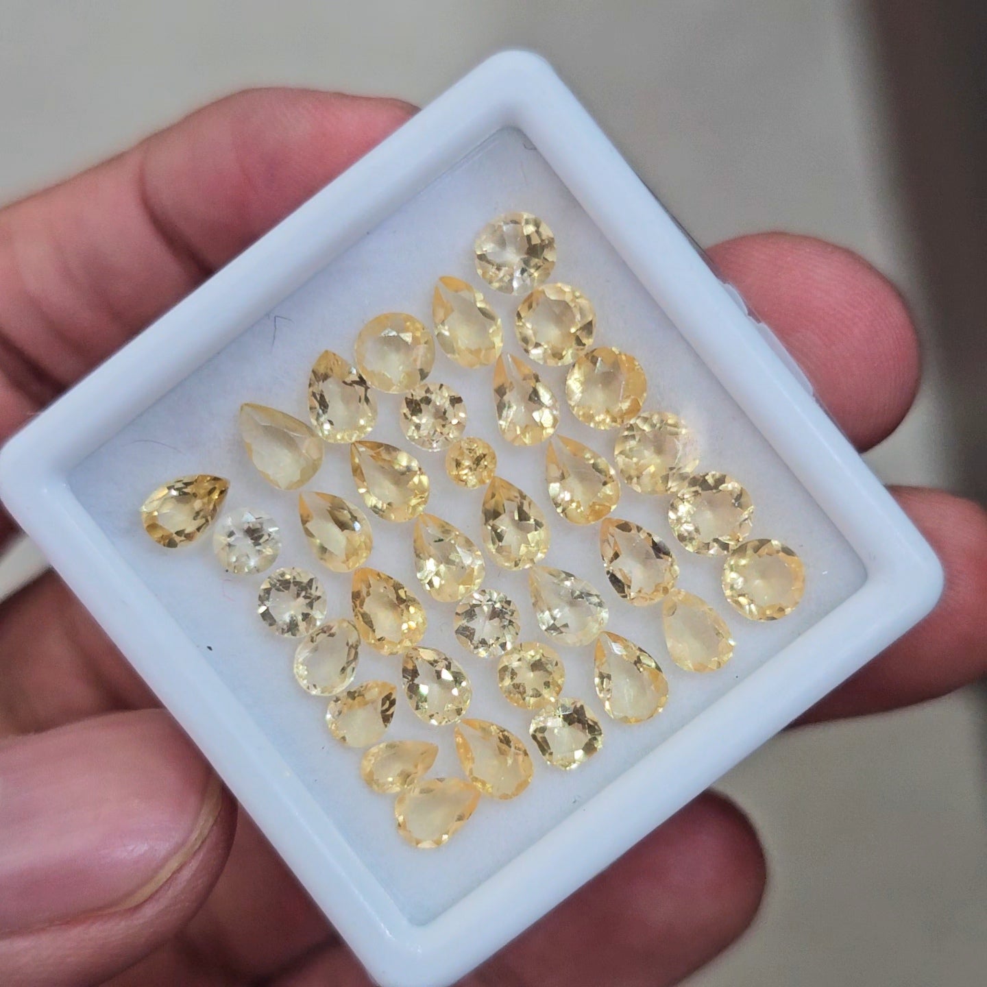 35 Pcs Of Natural Citrine Faceted | Pear & Round | Size: 3-6mm