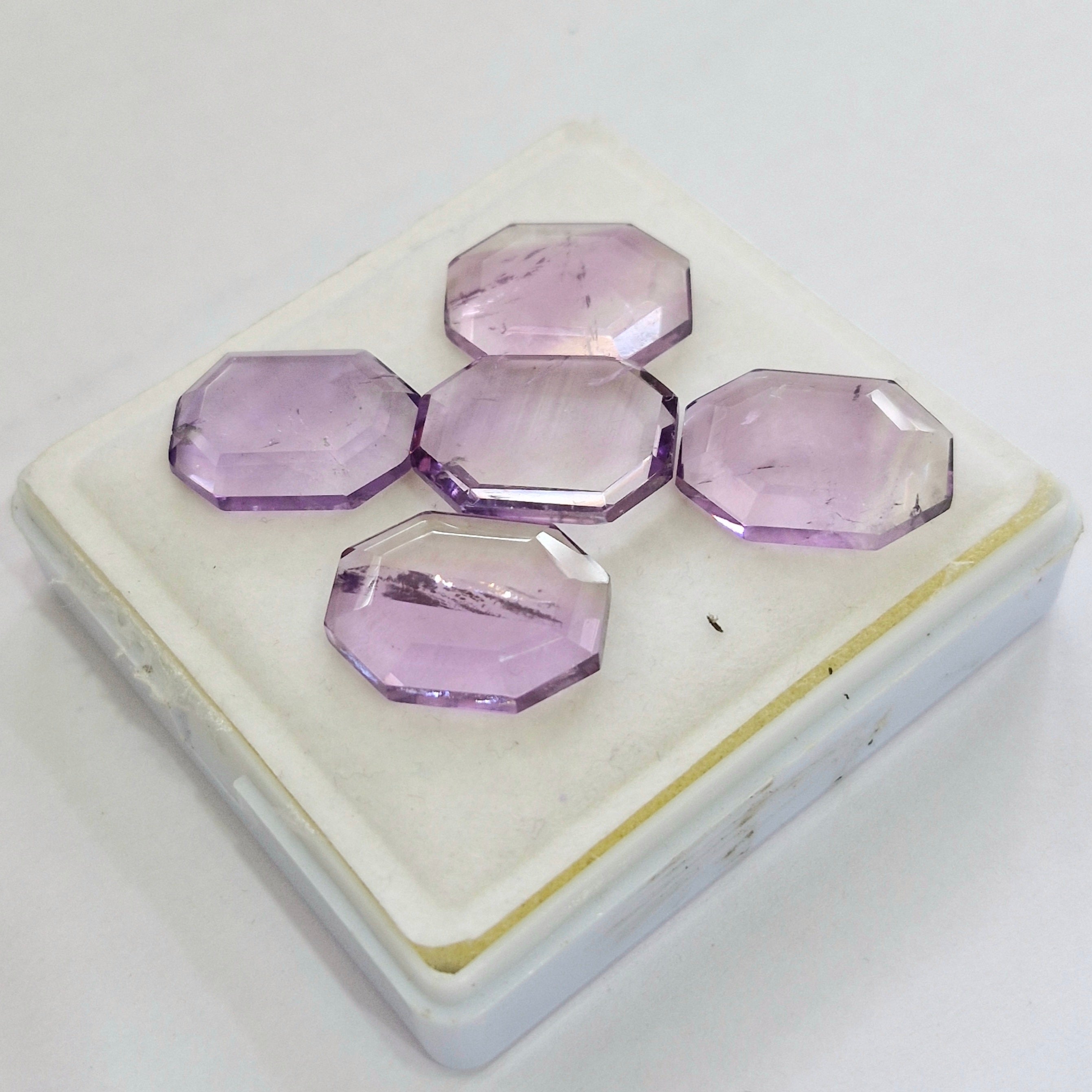 56.6cts Of Natural Amethyst Flat Back Fancy | Size: 20x14mm | 5pcs