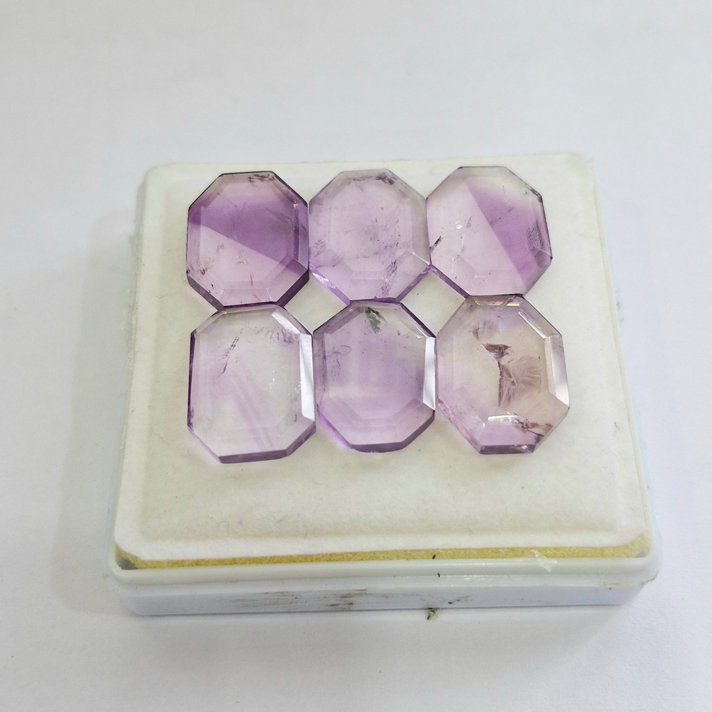 69.8cts Of Natural Amethyst Flat Back Fancy | Size: 20x14mm | 6pcs