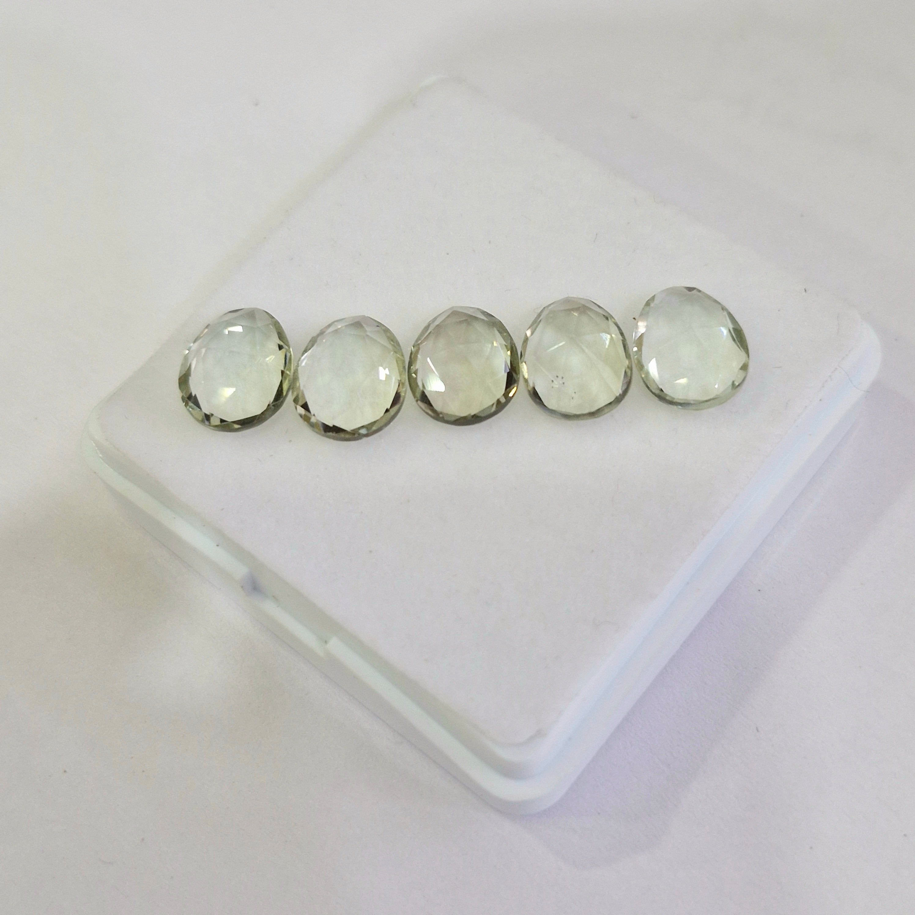 15.4cts Of Natural Prasiolite Faceted | Oval | Size: 11x9mm | 5pcs