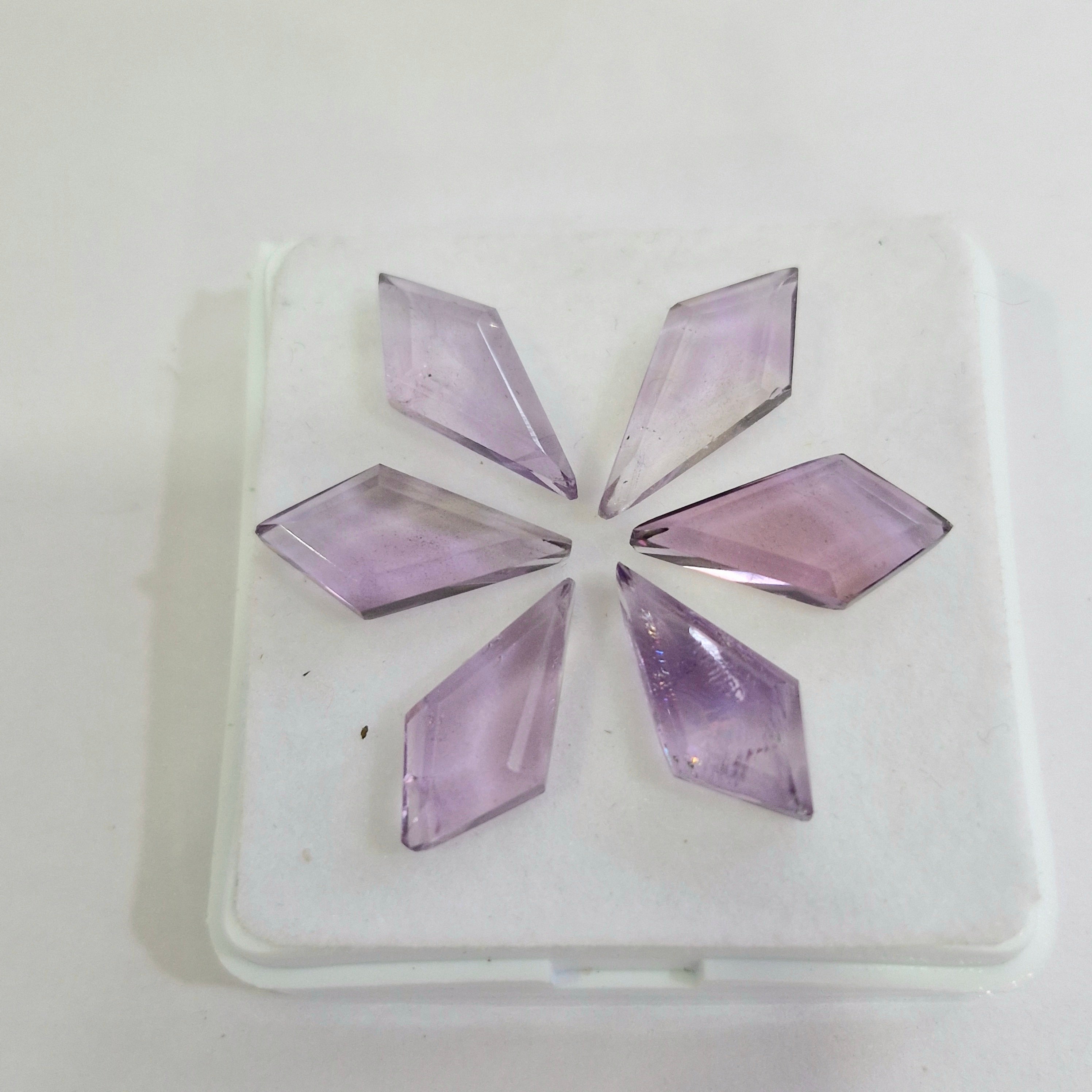 24.7cts Of Natural Amethyst Flat Back Fancy | Size: 18x9mm | 6pcs