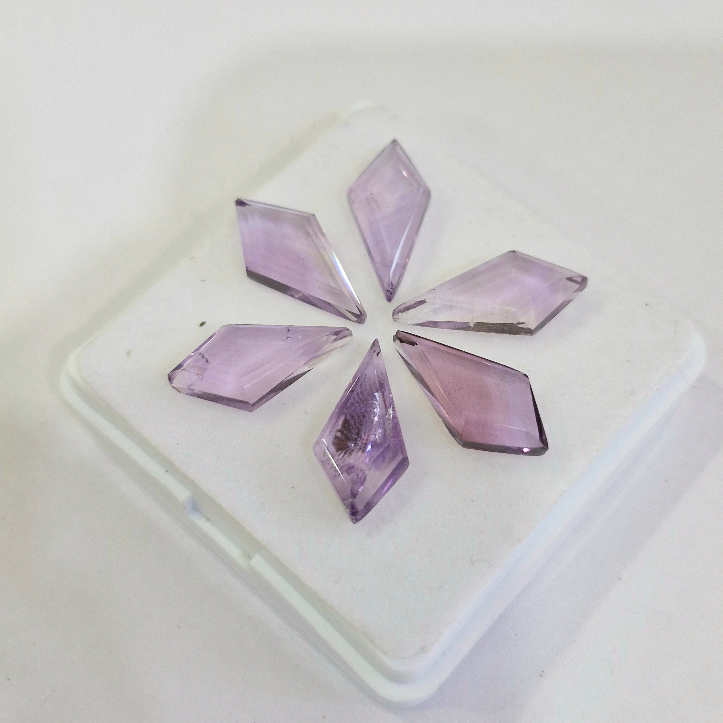 24.7cts Of Natural Amethyst Flat Back Fancy | Size: 18x9mm | 6pcs