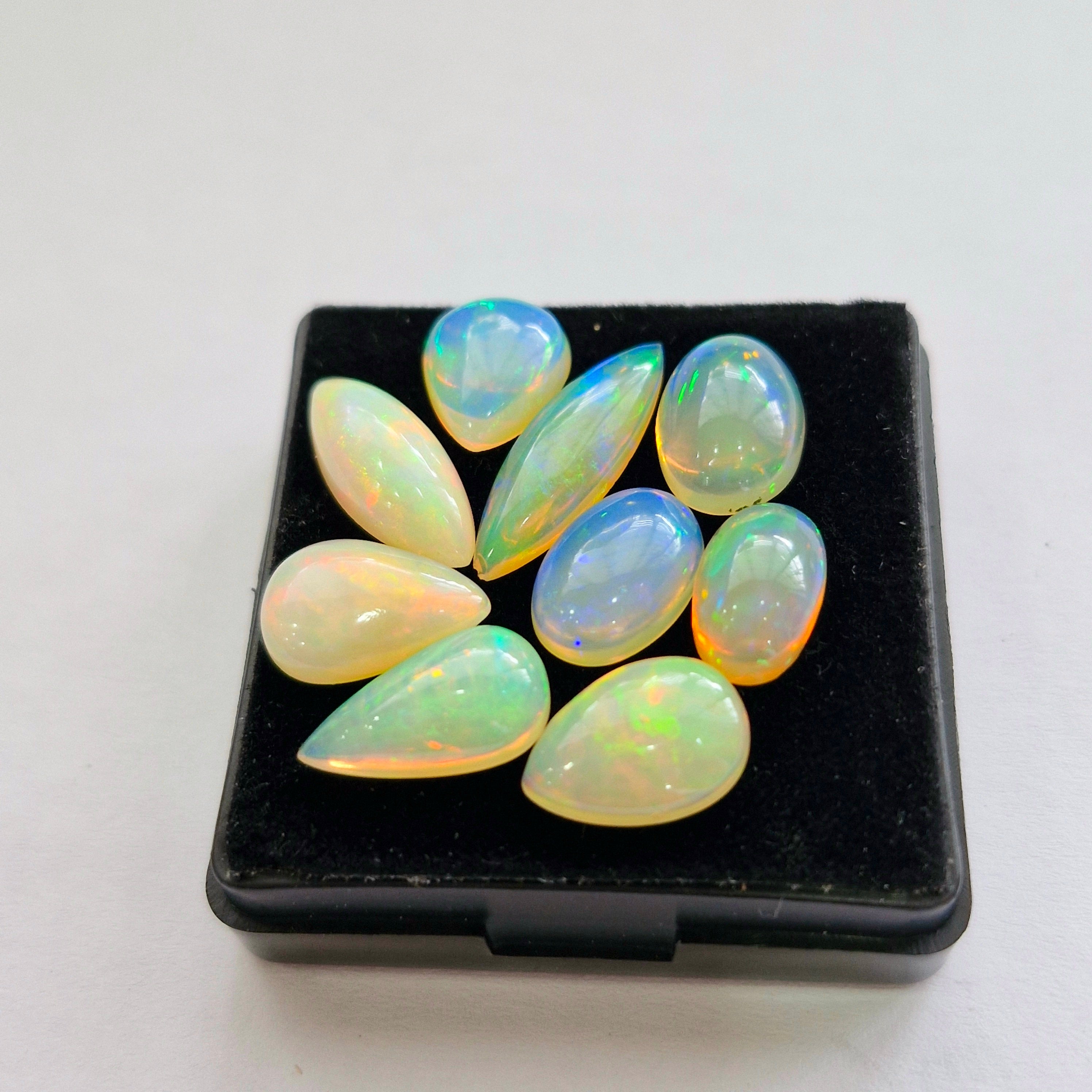 19.5cts Of Natural Ethiopian Opal Cabochon | Mix | Size: 11-20mm | 9pcs