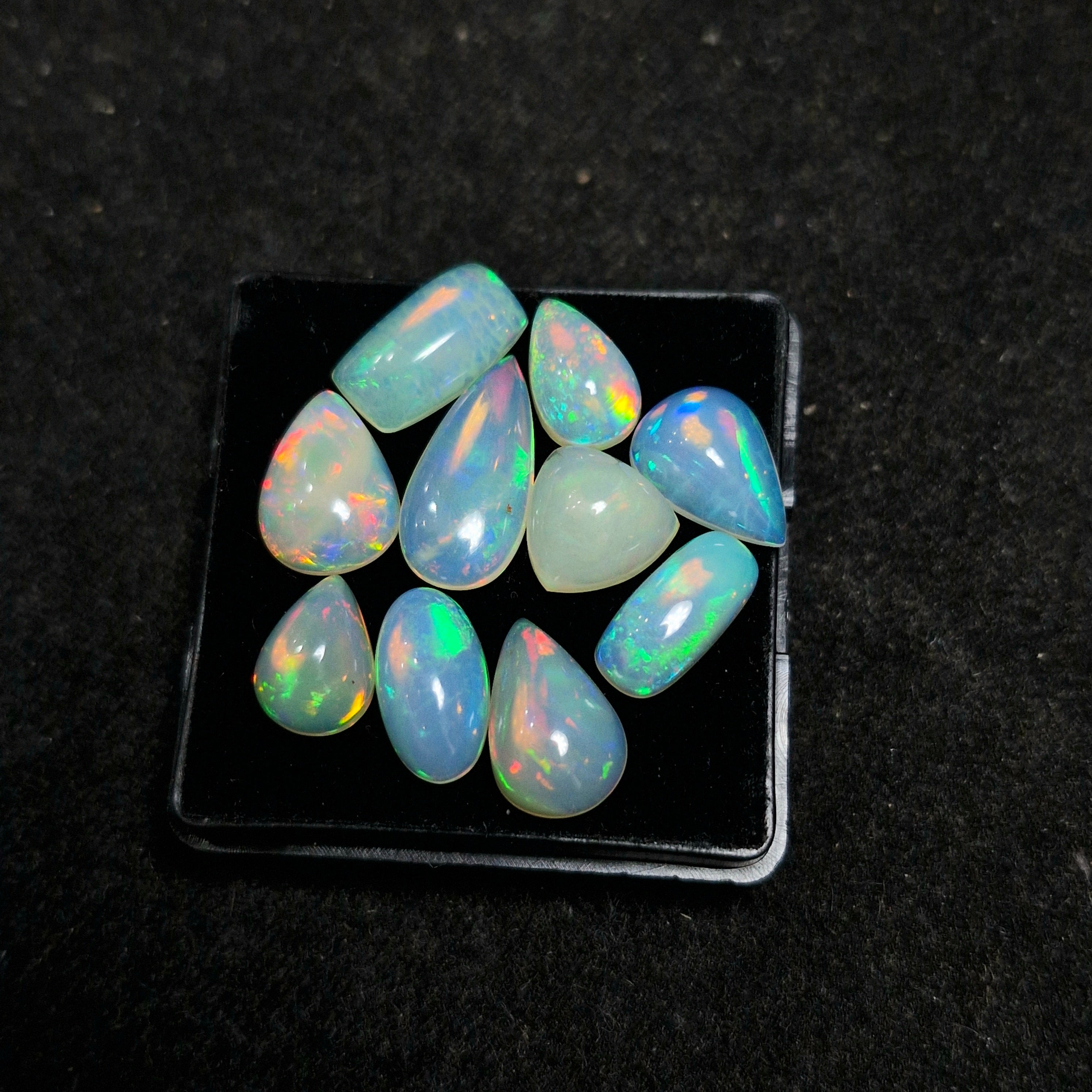 22cts Of Natural Ethiopian Opal Cabochon | Mix | Size: 10-17mm | 10pcs