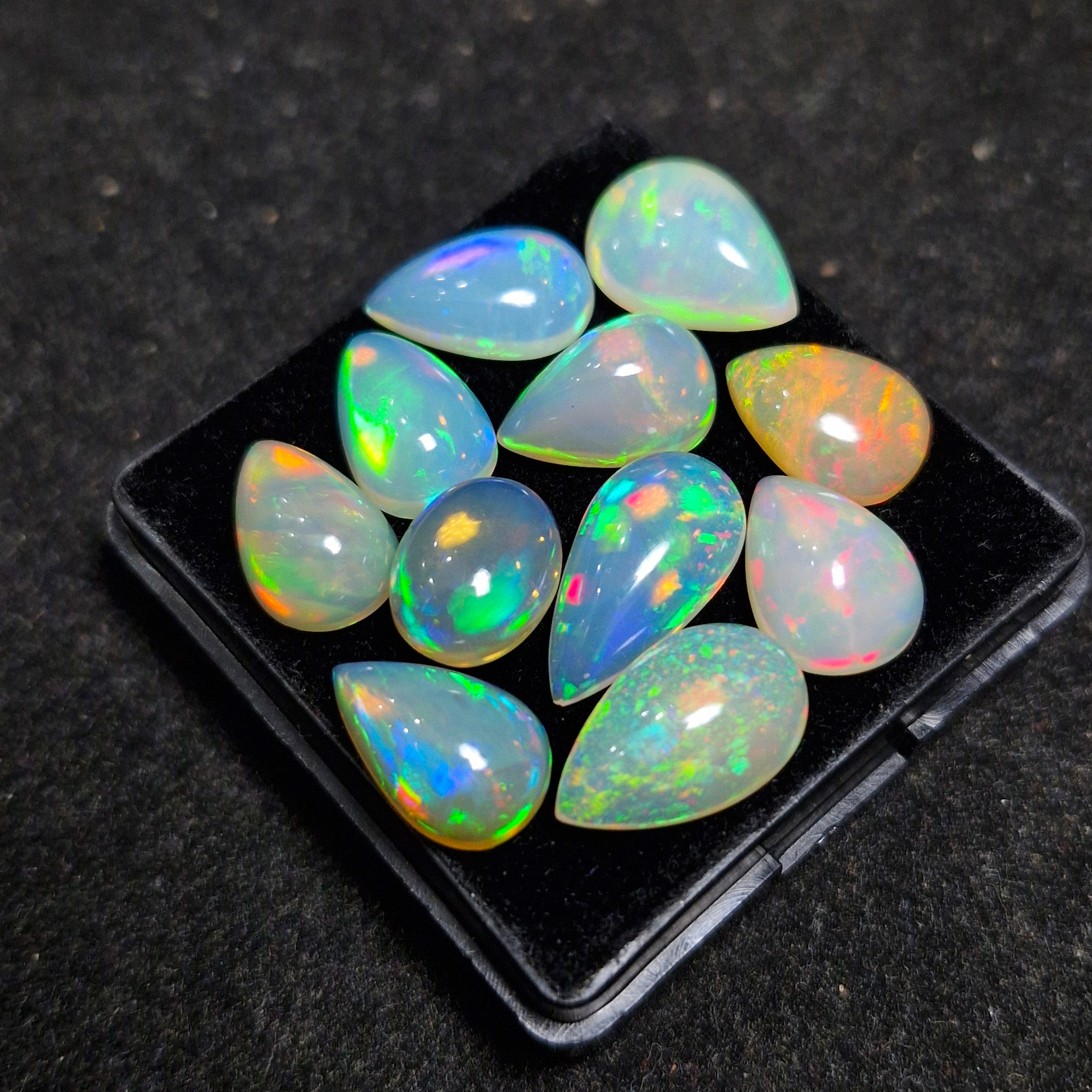 26.8cts Of Natural Ethiopian Opal Cabochon | Mix | Size: 10-15mm | 11pcs