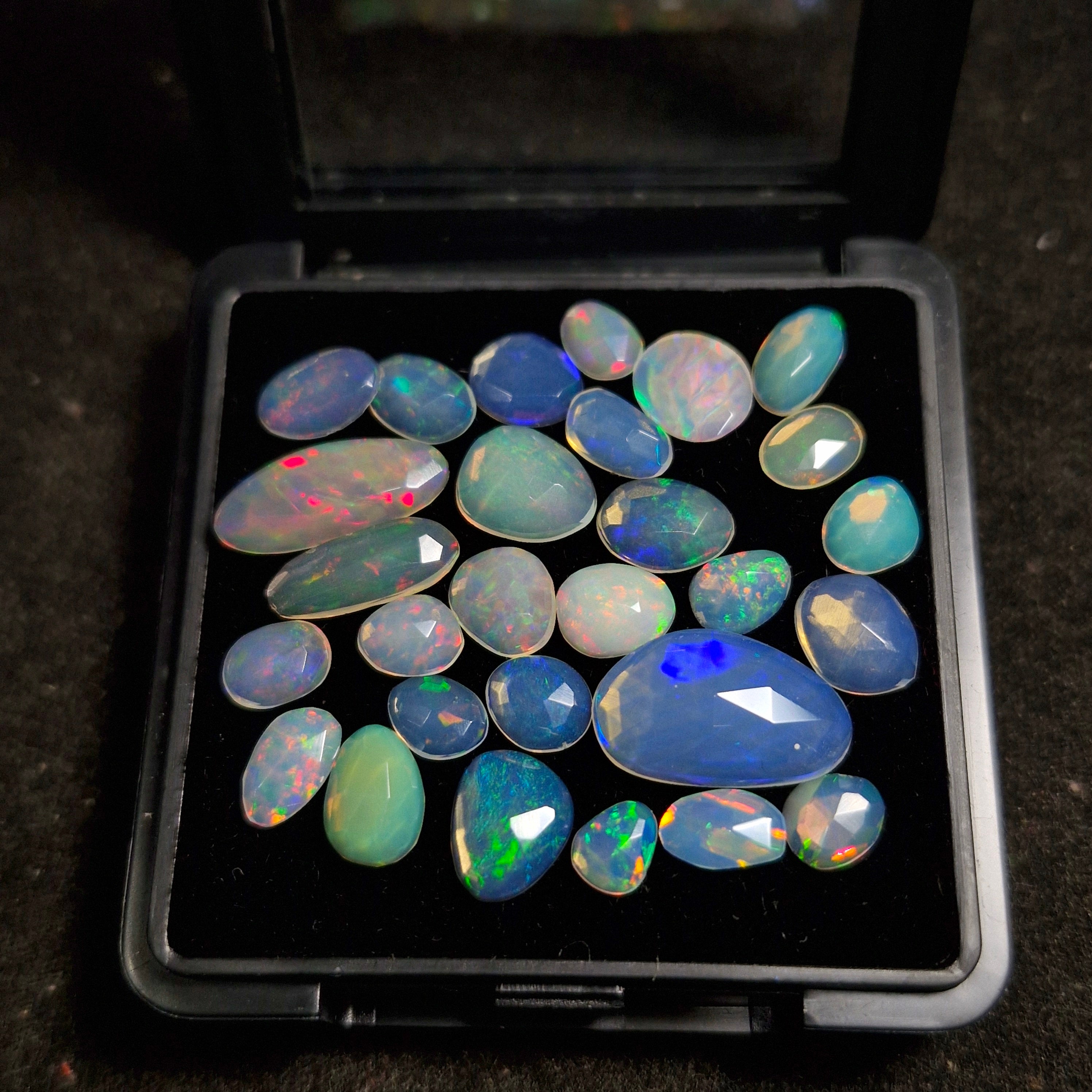 15.3cts Of Natural Ethiopian Opal Rose cut | Fancy | Size: 6-16mm | 28pc