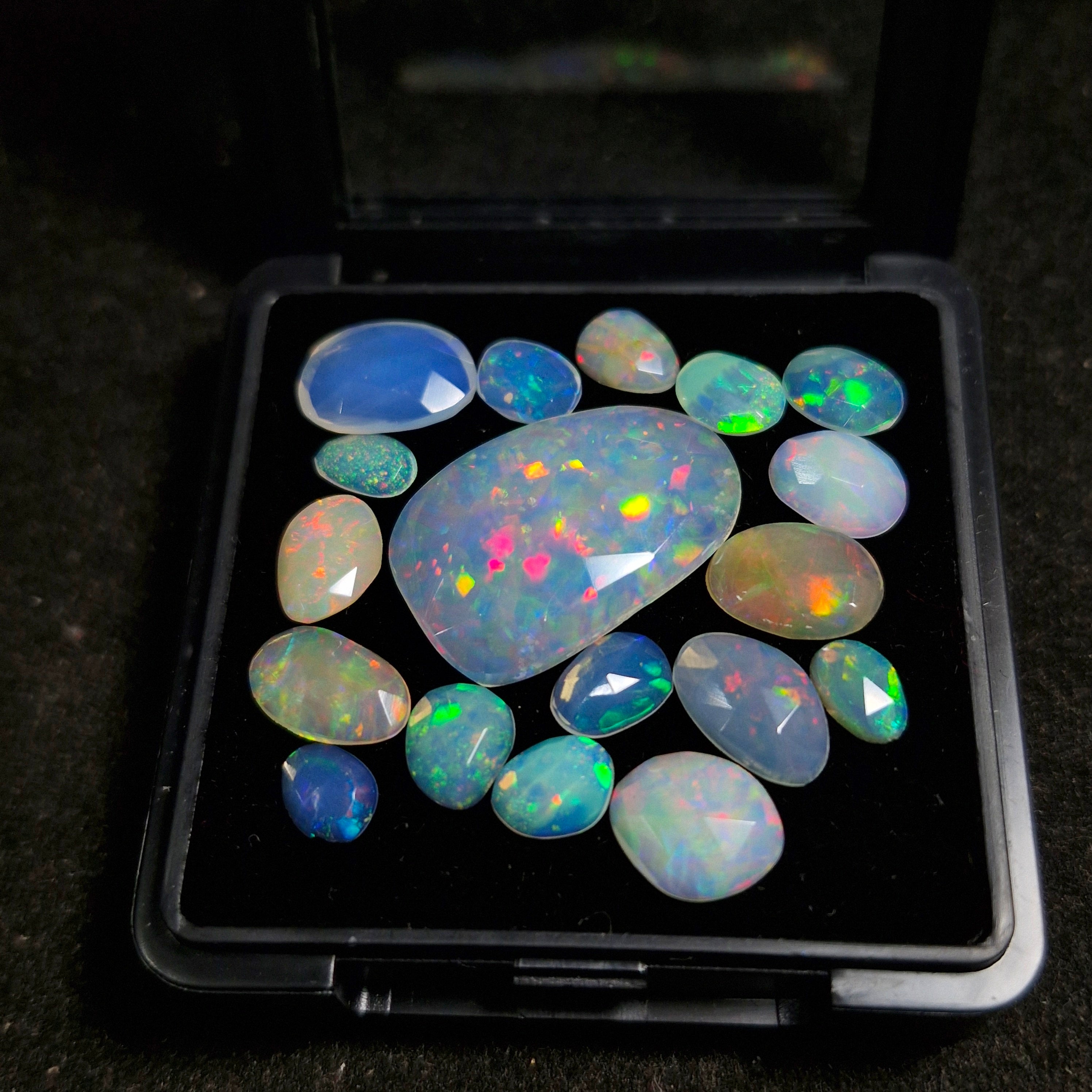 17.5cts Of Natural Ethiopian Opal Rose cut | Fancy | Size: 7-23mm | 18pc