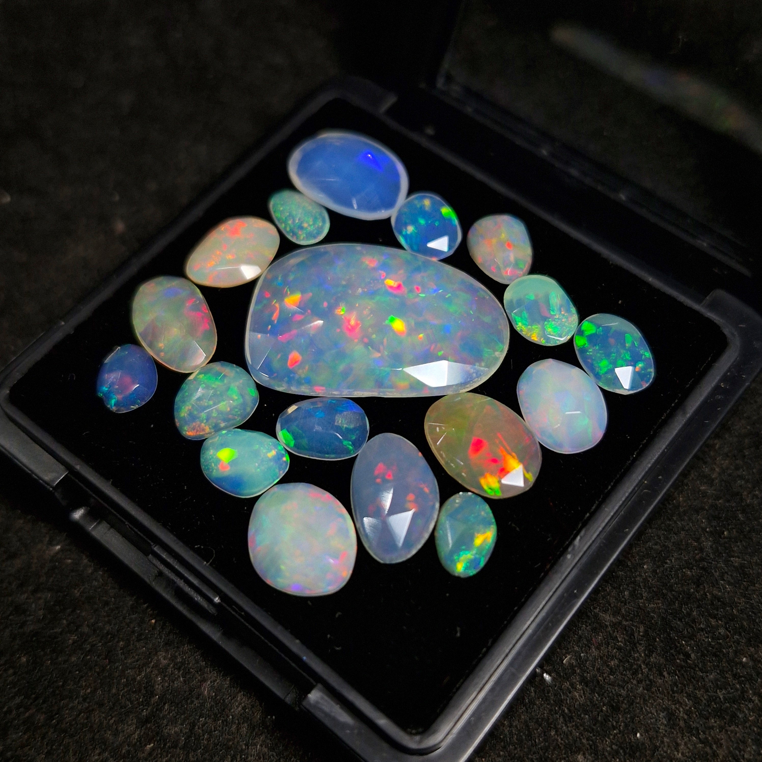 17.5cts Of Natural Ethiopian Opal Rose cut | Fancy | Size: 7-23mm | 18pc
