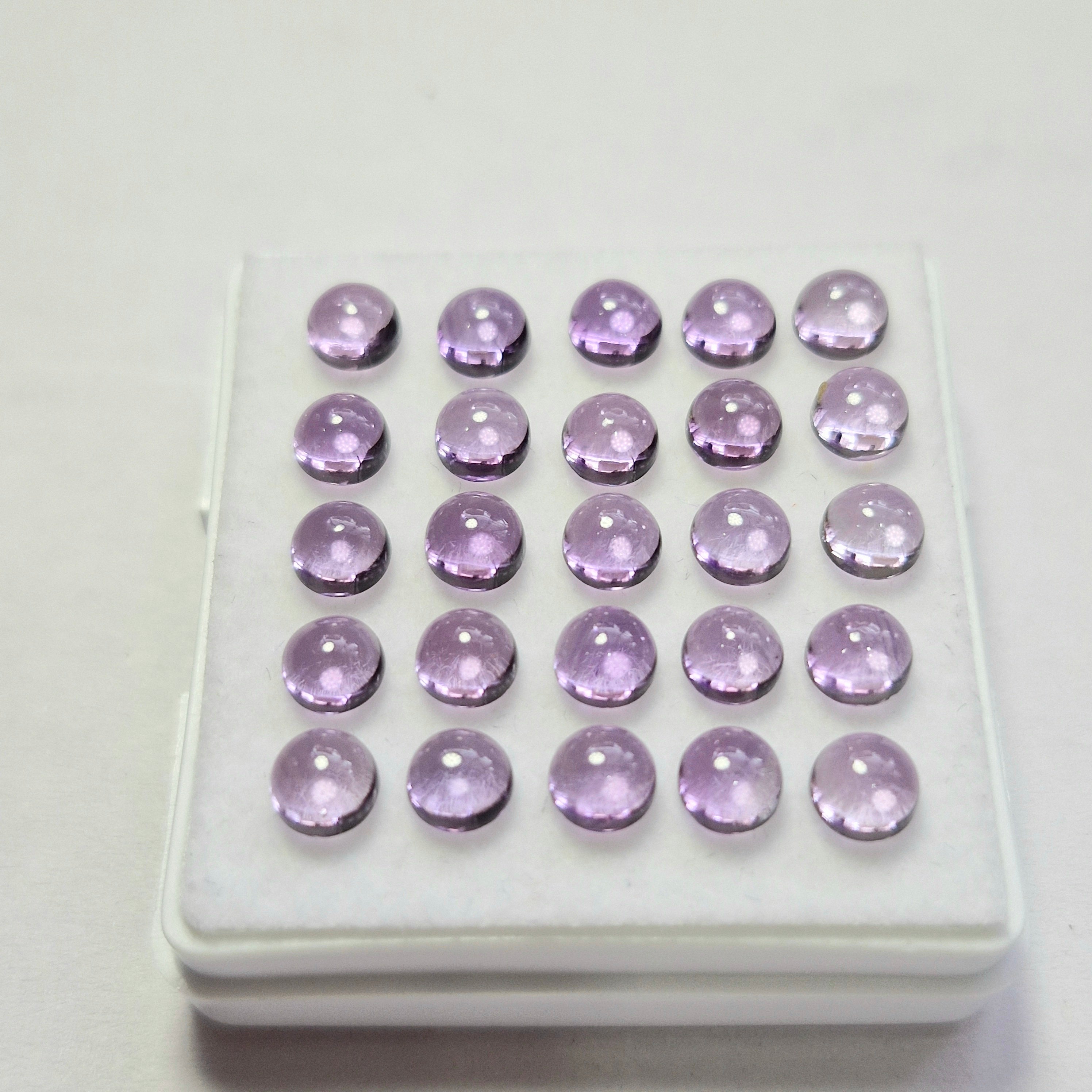 13.8cts Of Natural Amethyst Cabochon | Round | Size: 5mm | 25pcs