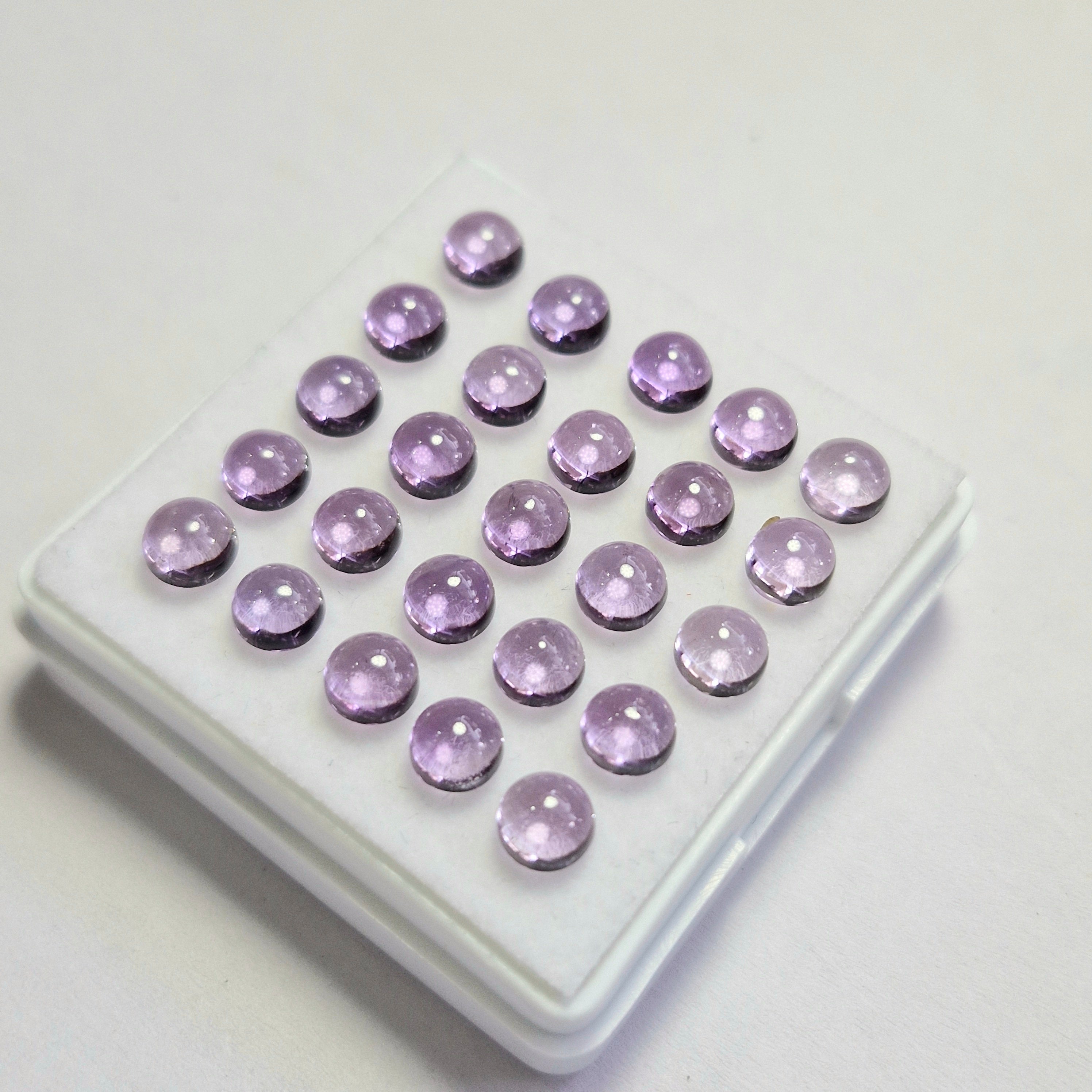 13.8cts Of Natural Amethyst Cabochon | Round | Size: 5mm | 25pcs
