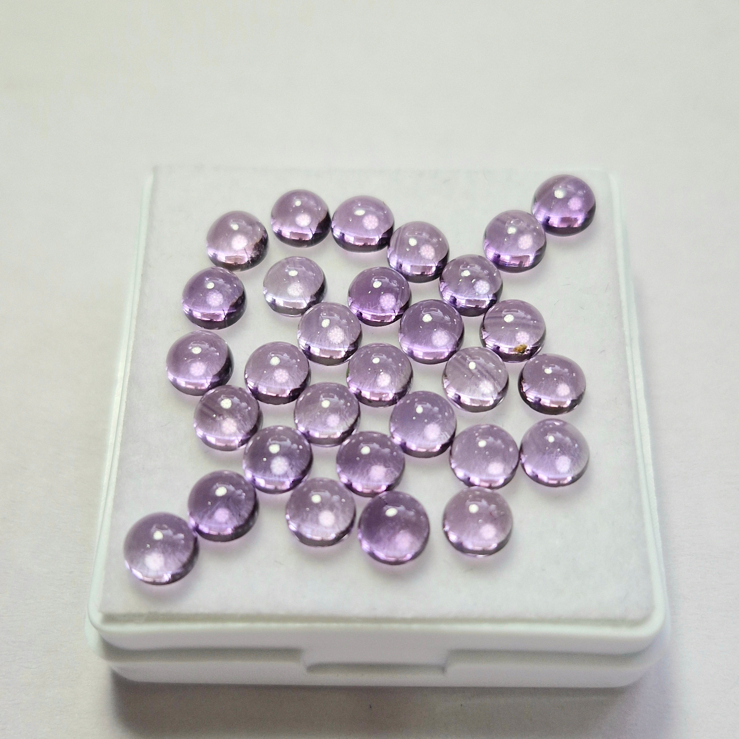 16.6cts Of Natural Amethyst Cabochon | Round | Size: 5mm | 31pcs