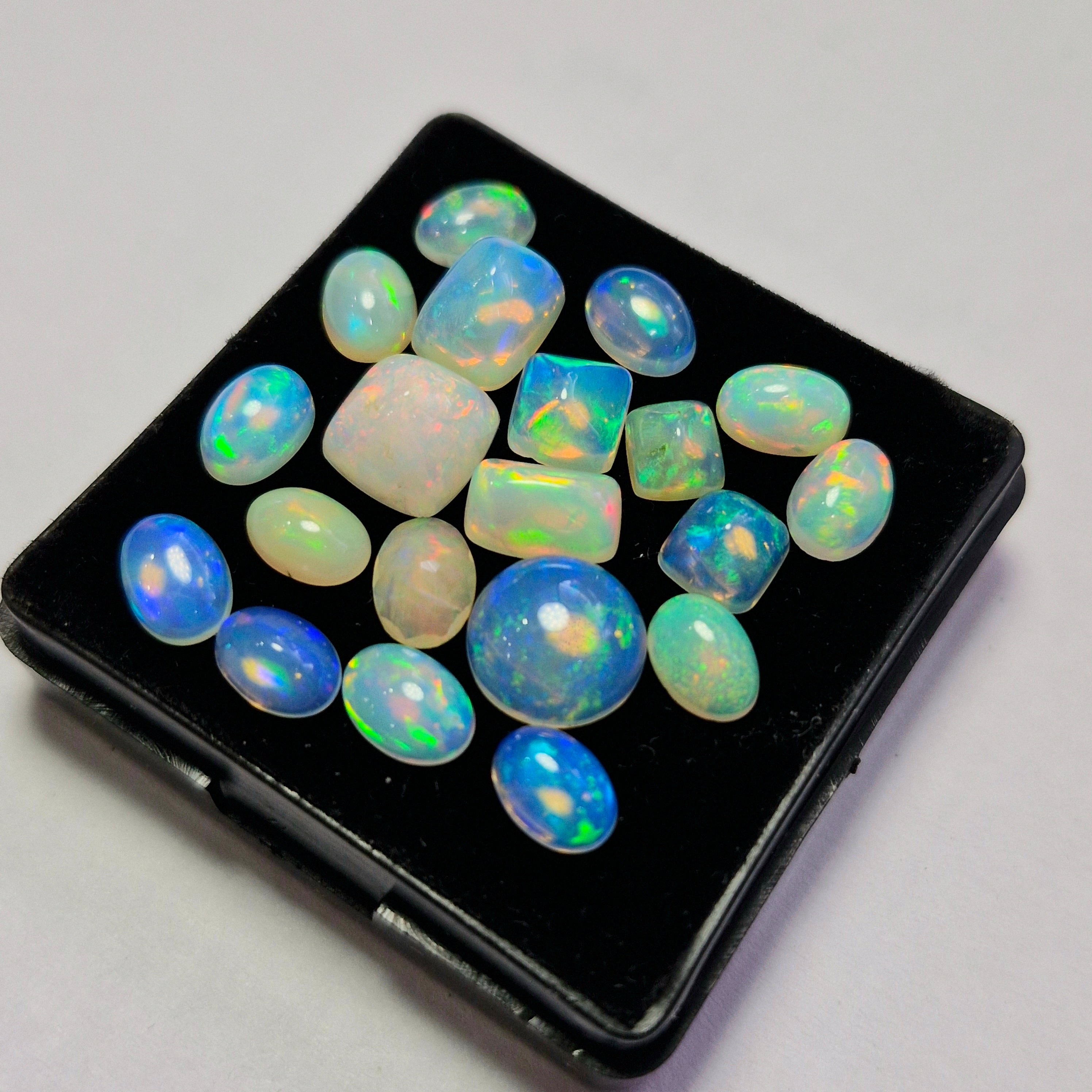 14.2cts Of Natural Ethiopian Opal Cabochon | Mix | Size: 5-9mm | 20pcs