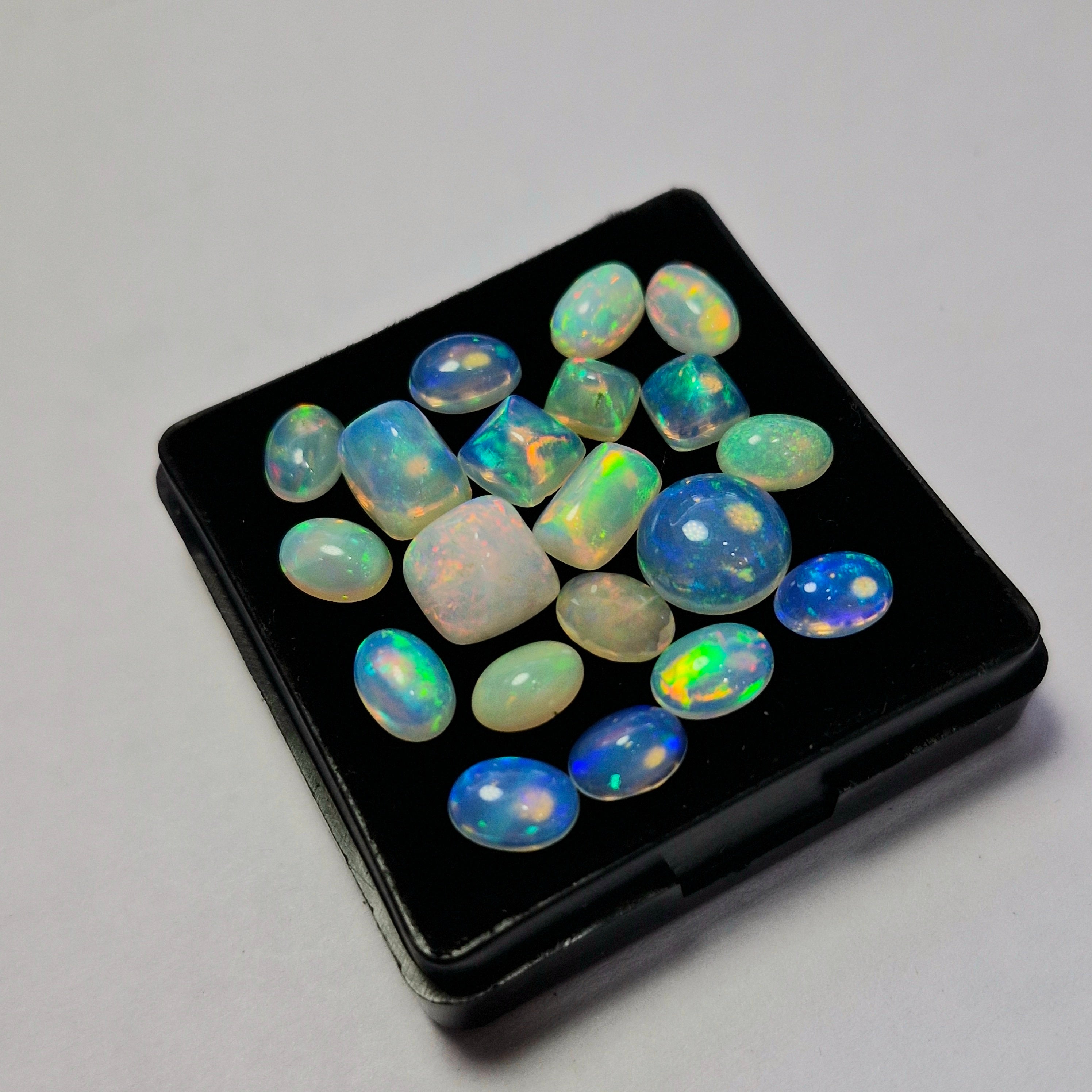 14.2cts Of Natural Ethiopian Opal Cabochon | Mix | Size: 5-9mm | 20pcs