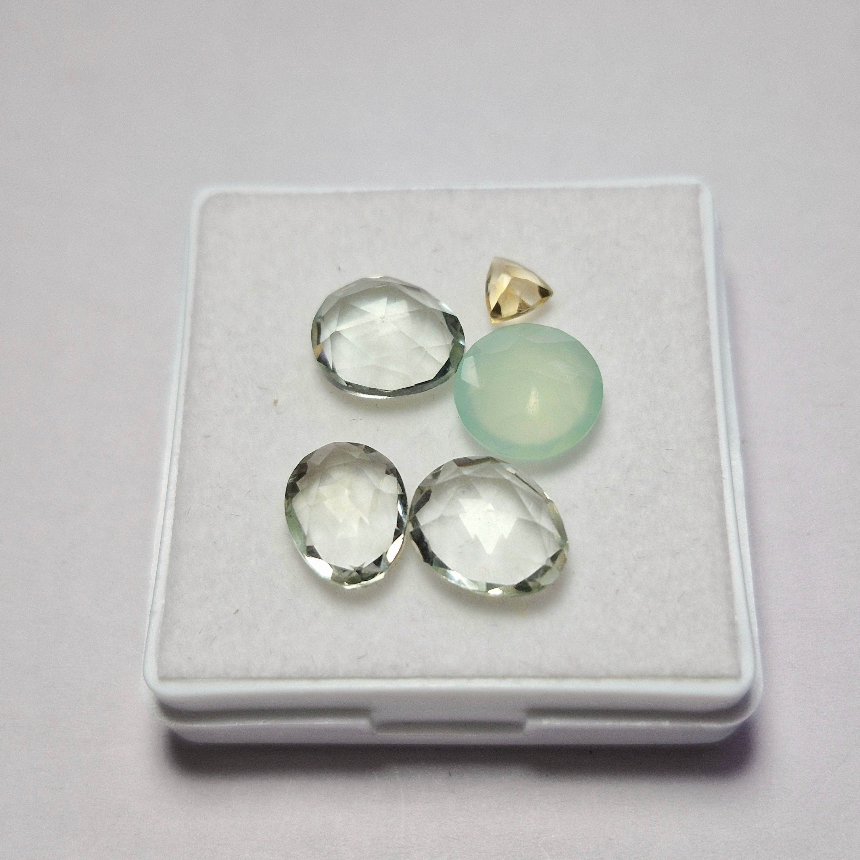 12.2cts Of Natural Citrine, Prasiolite & Chalcedony Faceted | Mix | Size: 6-12mm | 5pcs