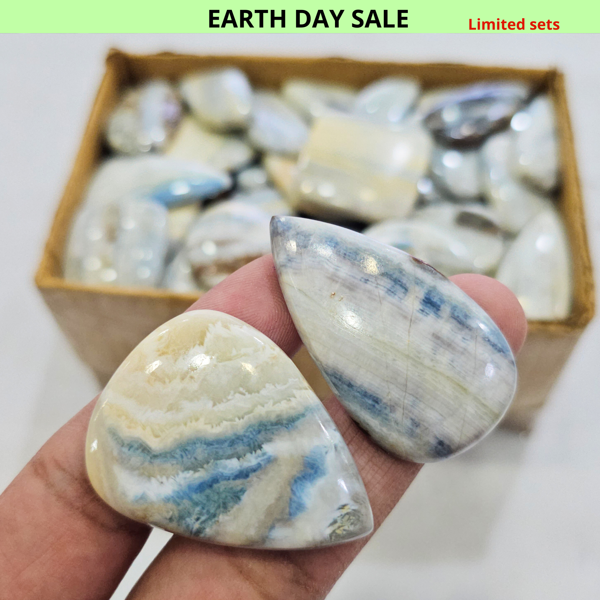 500 Grams Natural Blue Scheelite Jasper Gemstones | 40-50 Pcs (Approx.) | 15–45mm - The LabradoriteKing