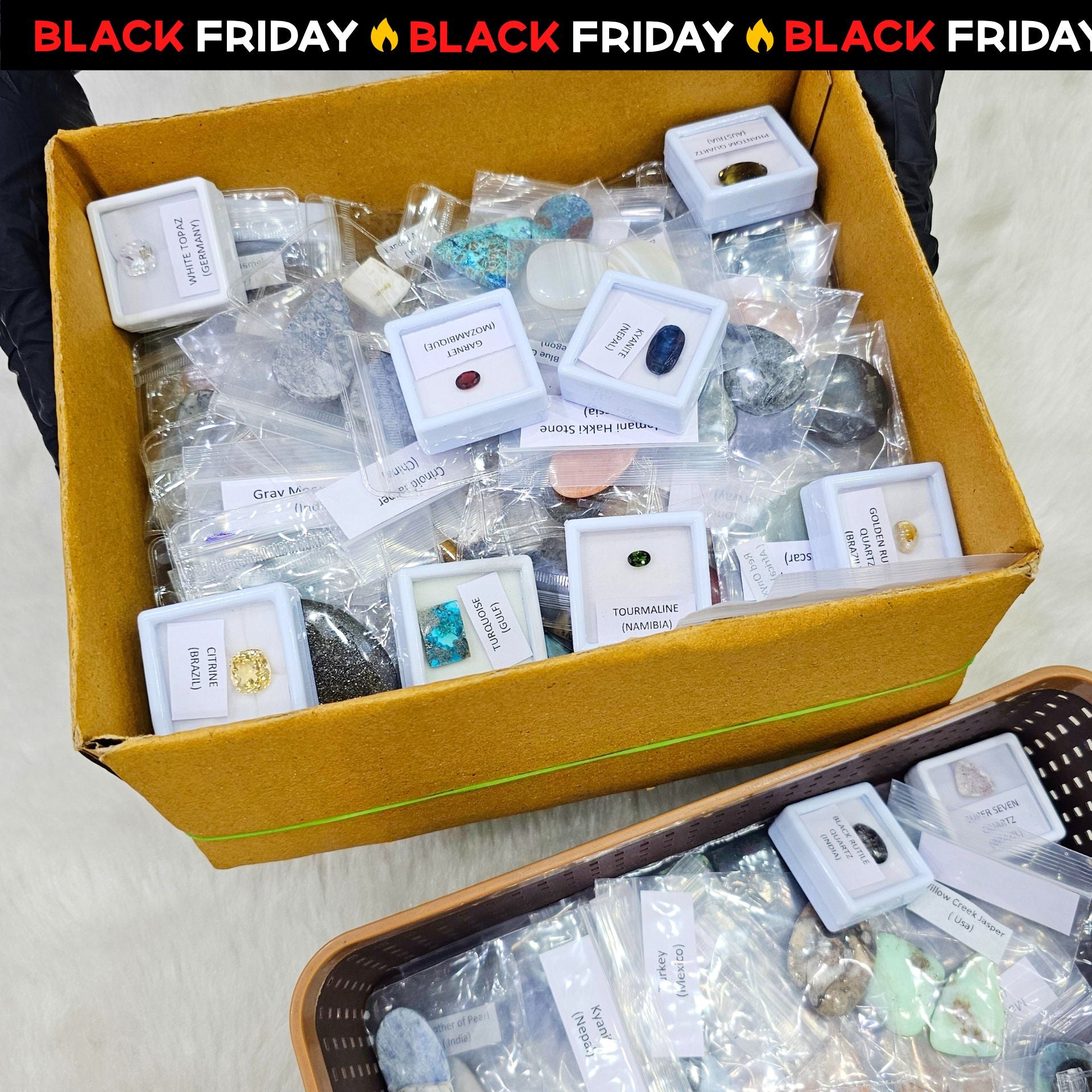 Black Friday Gemstone Box 1 KG | Labeled Mix Gemstones sets